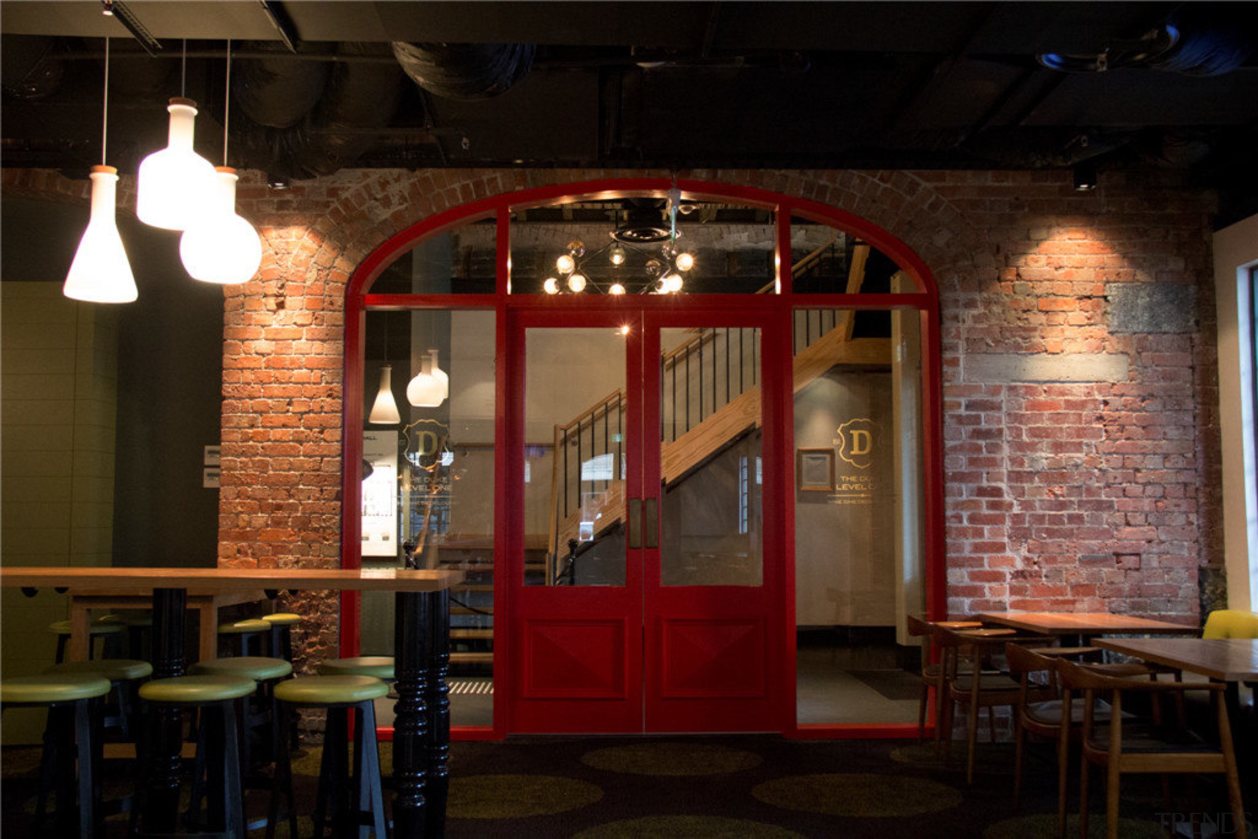 Bar restoration with Caroma and Fowler fittings - interior design, lighting, restaurant, black, brown