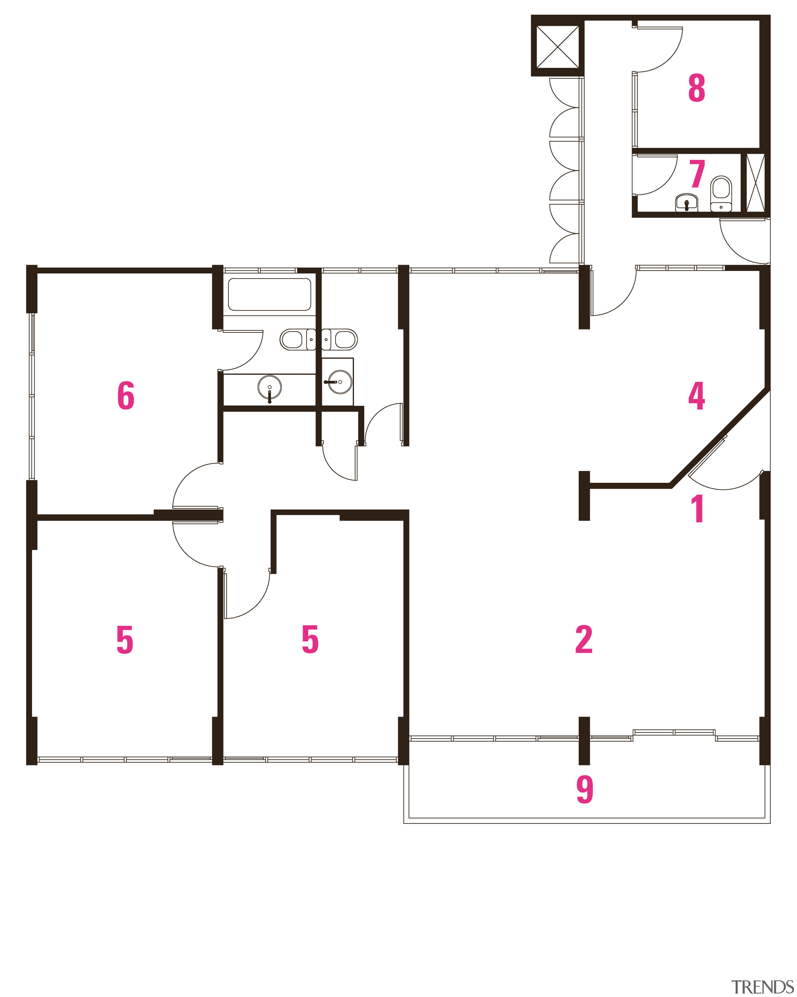 Legend to before plan of apartment remodelled by angle, area, design, diagram, drawing, floor plan, font, line, pattern, product, product design, text, white