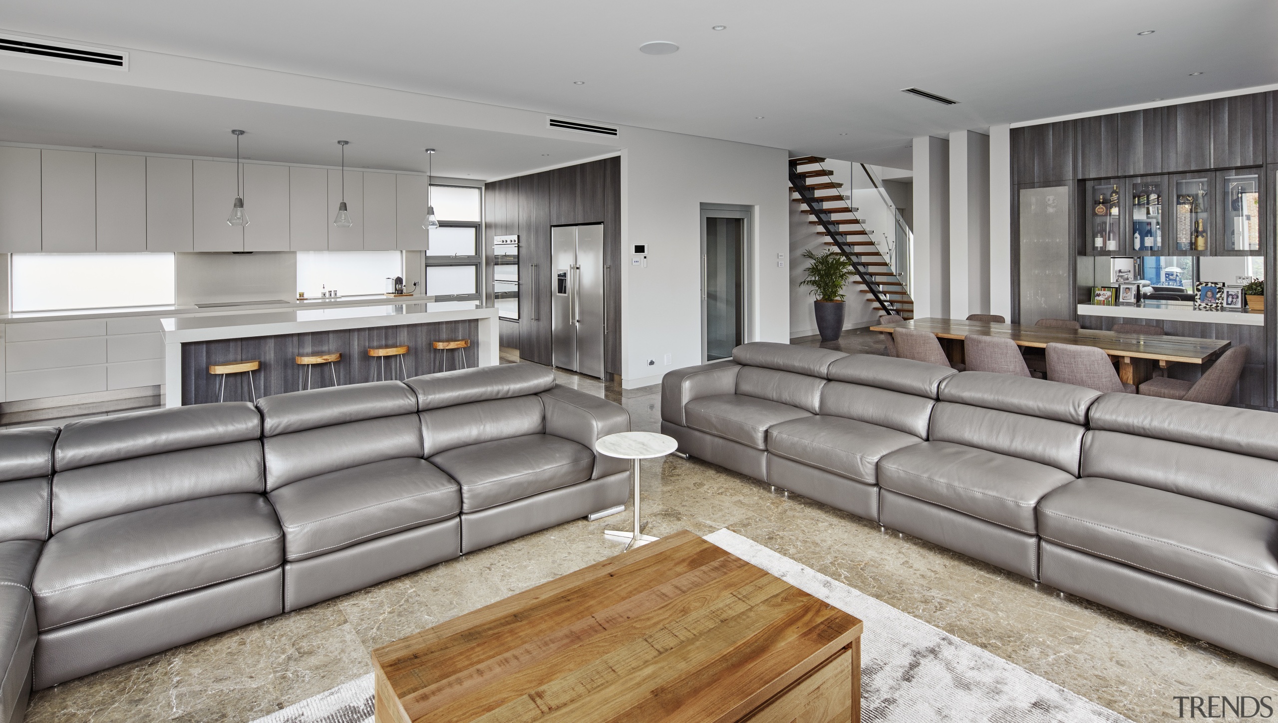 The interior spaces of this house built by interior design, living room, property, real estate, gray