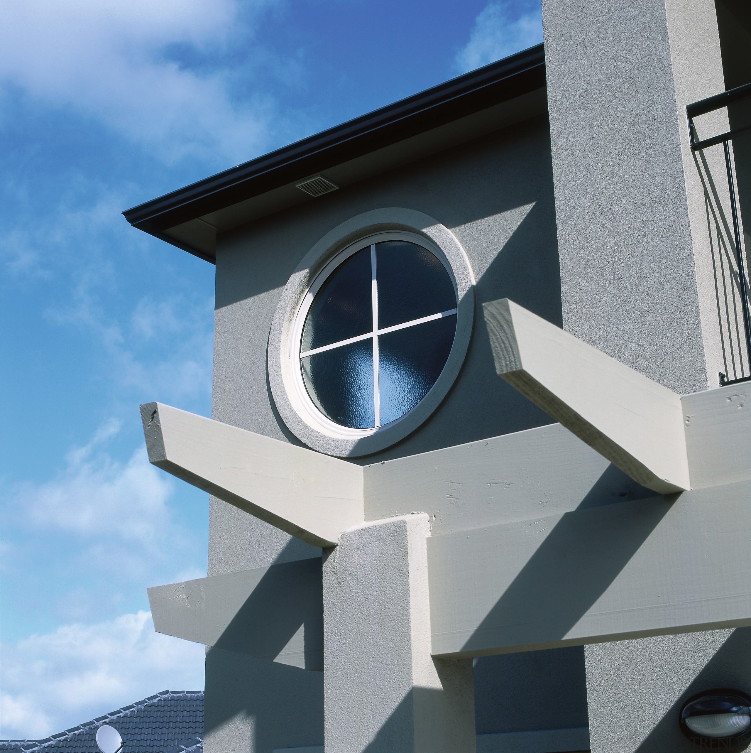 Close view of this home's windows - Close architecture, building, facade, sky, window, gray, teal, black