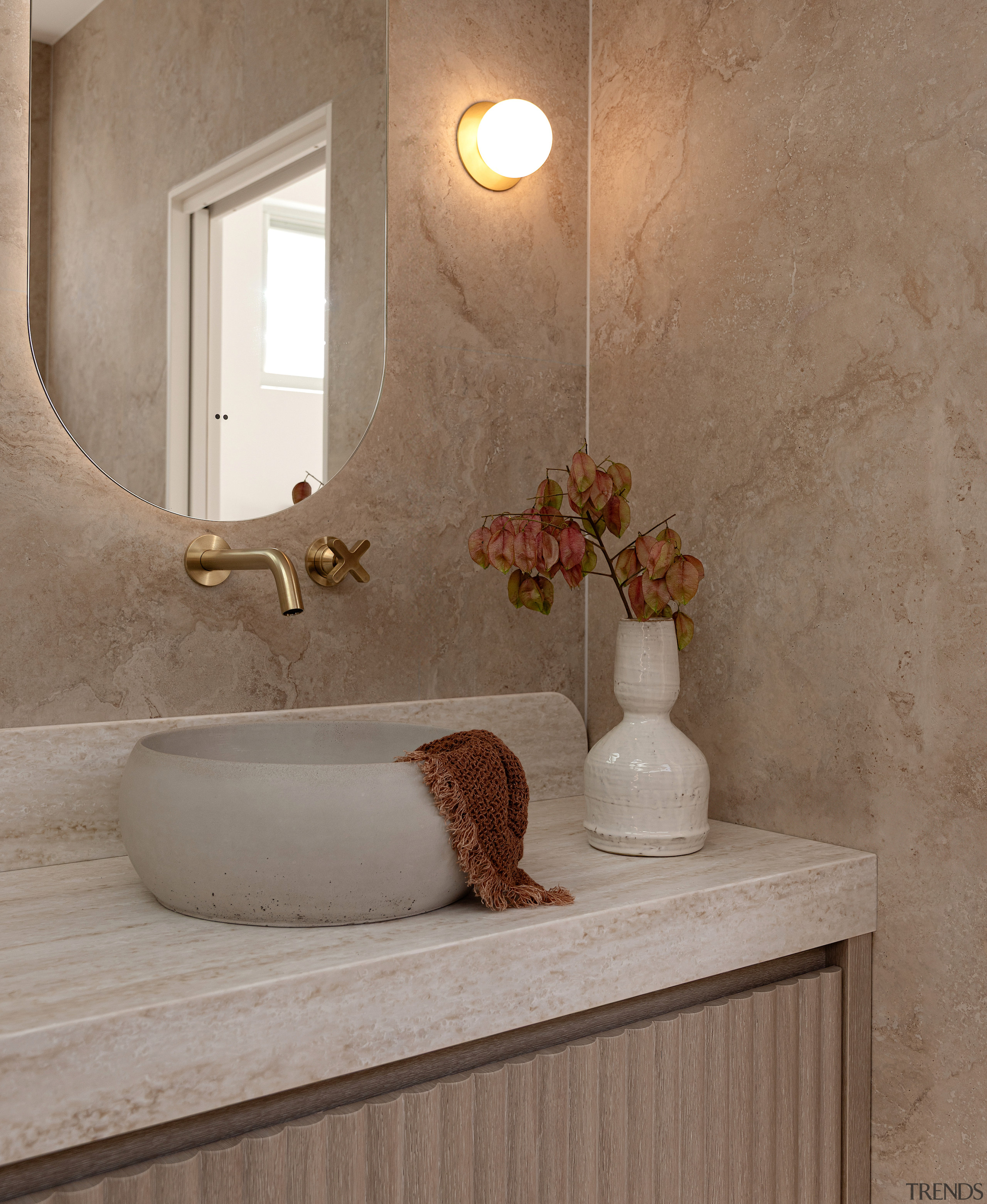 At the heart of the vanity sits a 