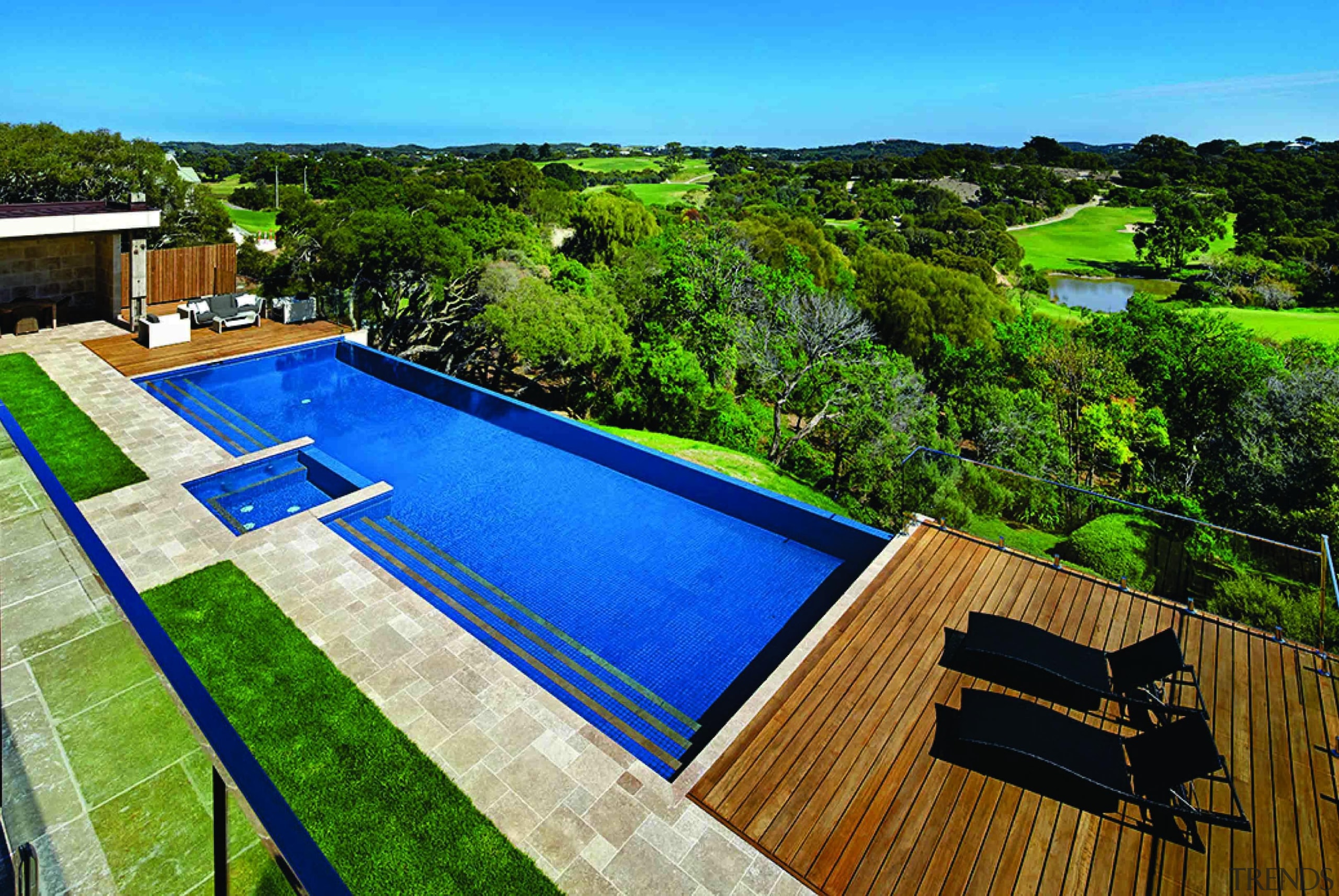 The Hollywood style pool area with its central estate, home, house, leisure, property, real estate, resort, swimming pool, villa, water, green