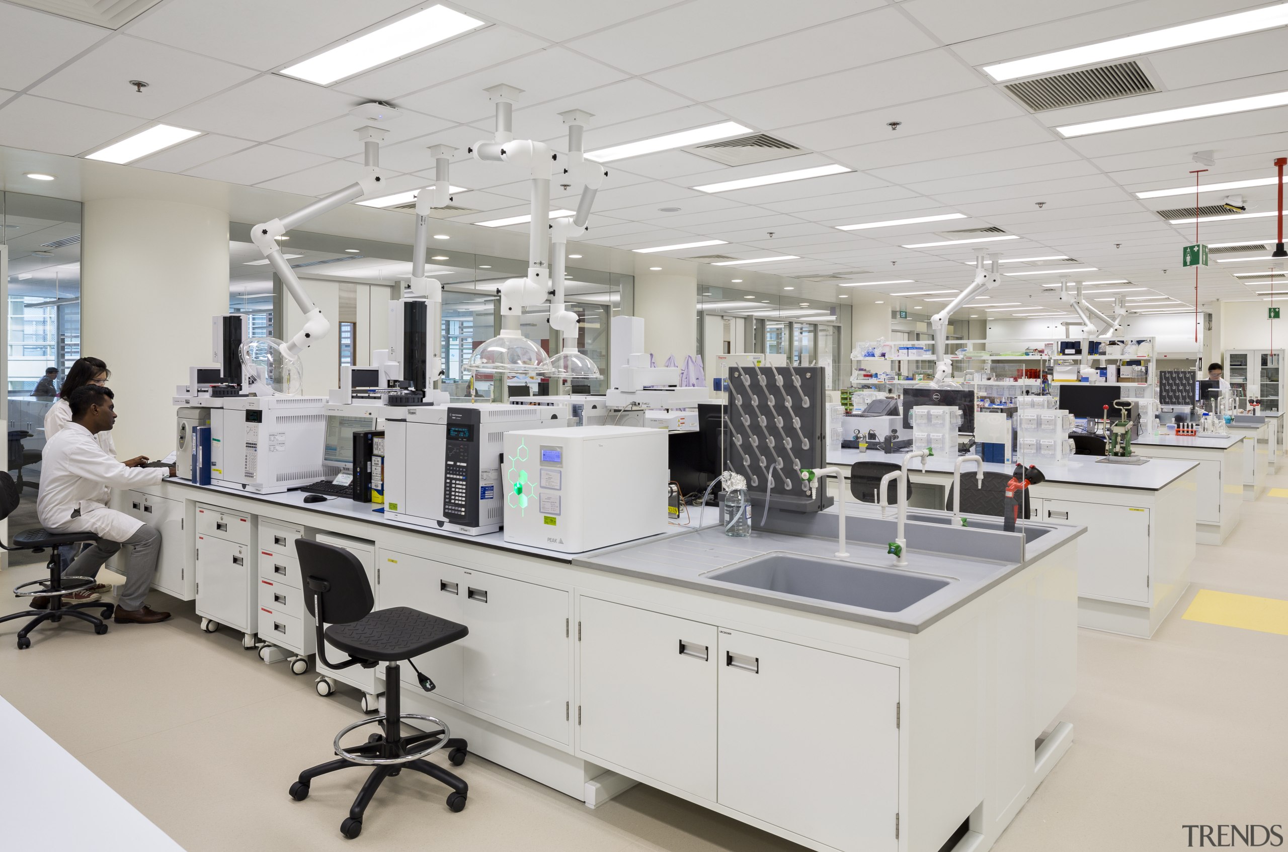 These laboratories for P&amp;G Singapore were designed by chemistry, healthcare science, institution, laboratory, medical research, product, research, gray