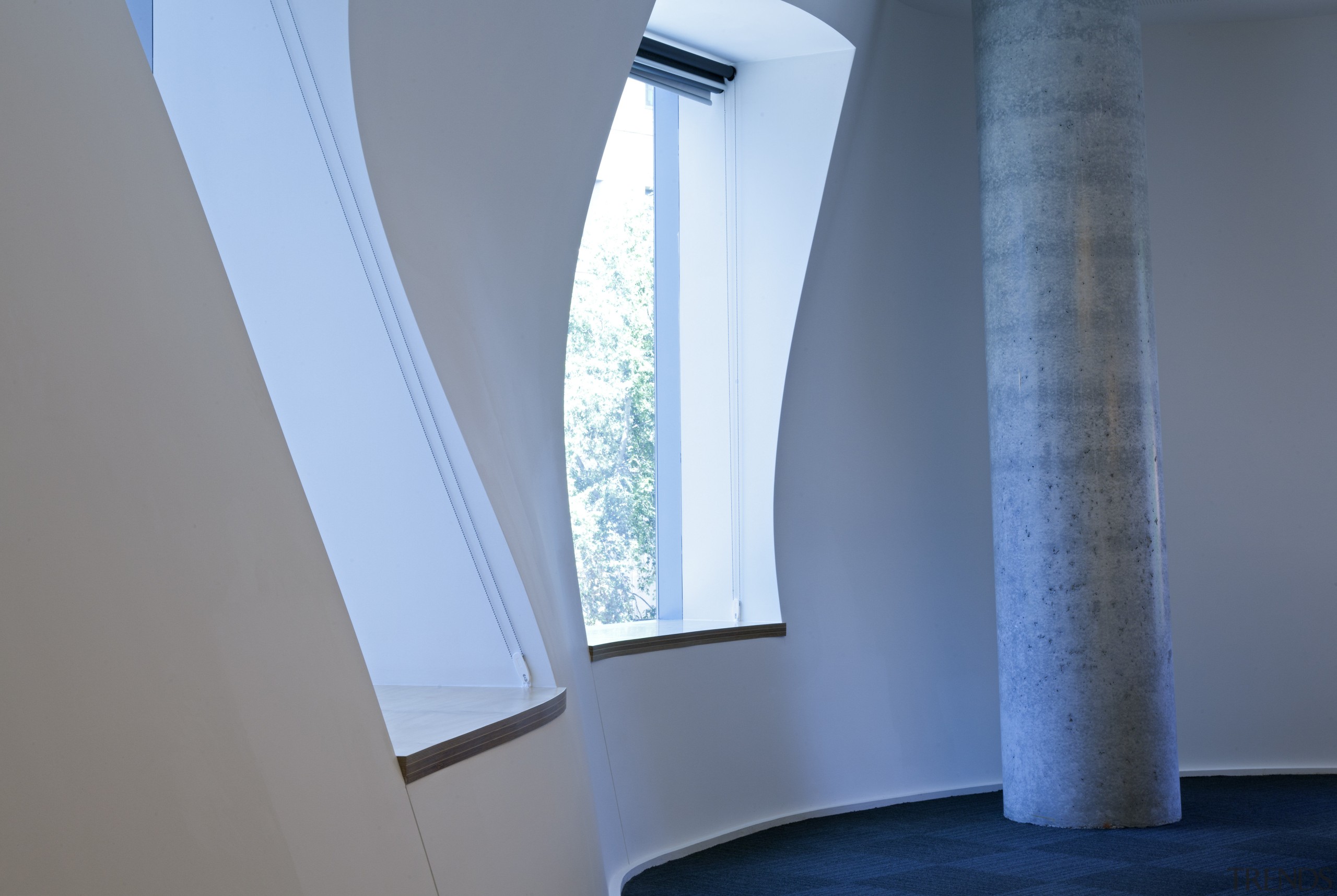 Dr Chau Chak Wing Building at the UTS architecture, blue, ceiling, daylighting, daytime, home, house, interior design, light, room, structure, window, gray, teal