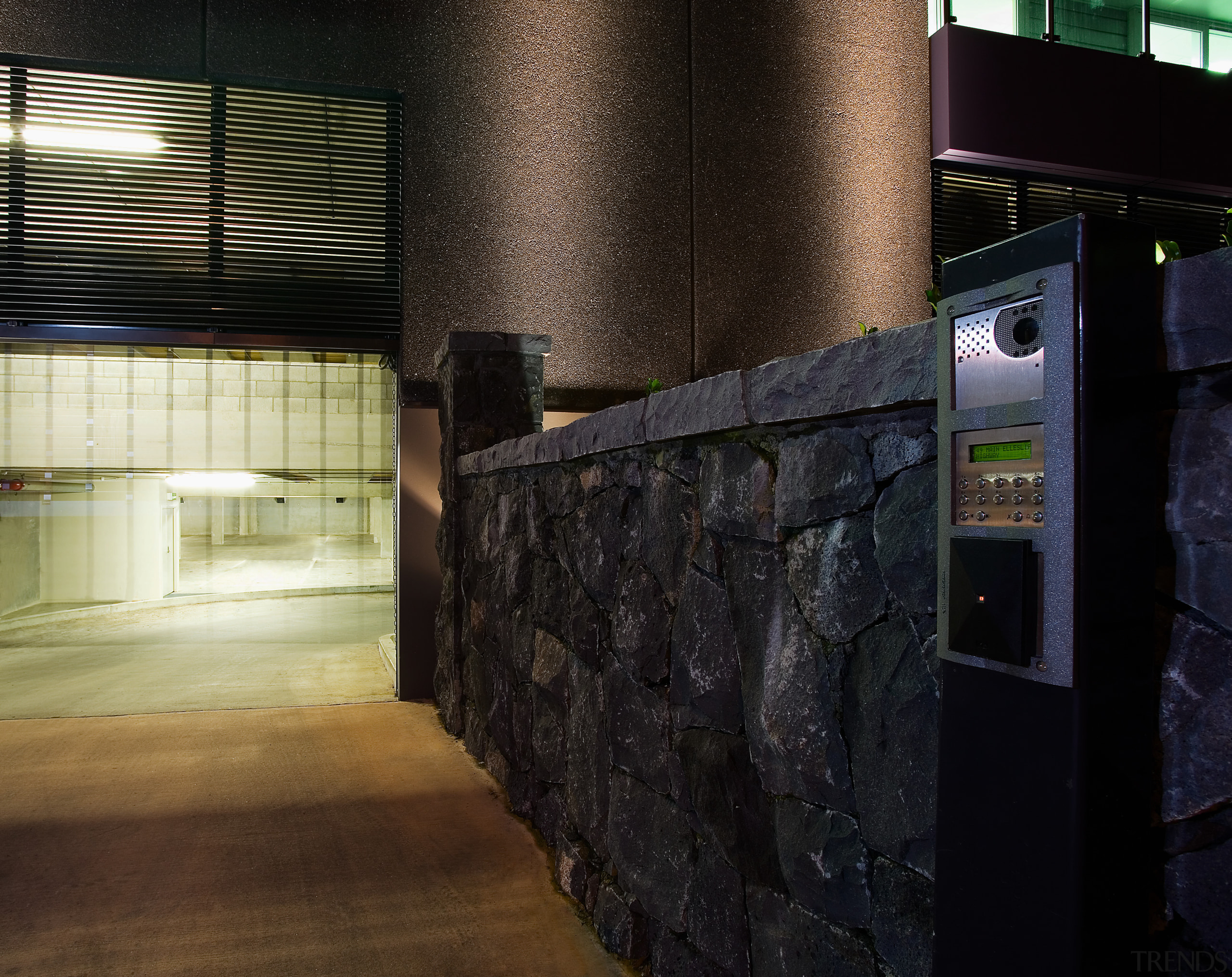 A view of the security system from Integrated wall, black