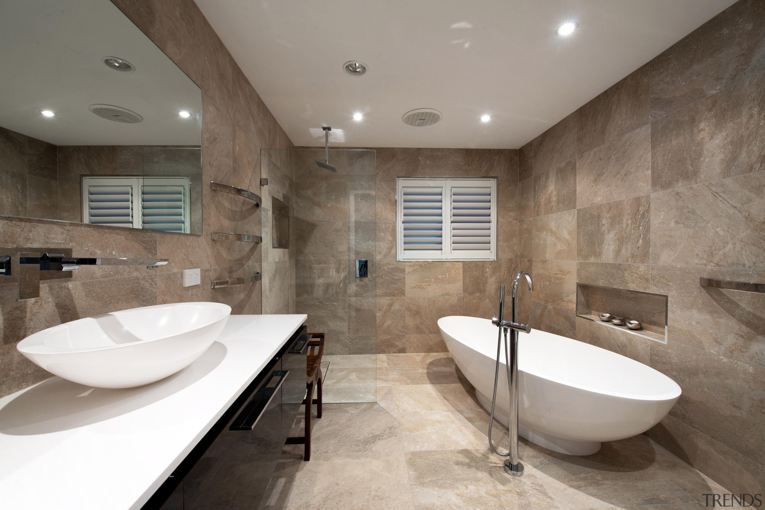Winner Bathroom of the Year 2013 Hunter Region architecture, bathroom, ceiling, estate, floor, flooring, interior design, property, real estate, room, tile, wall, gray