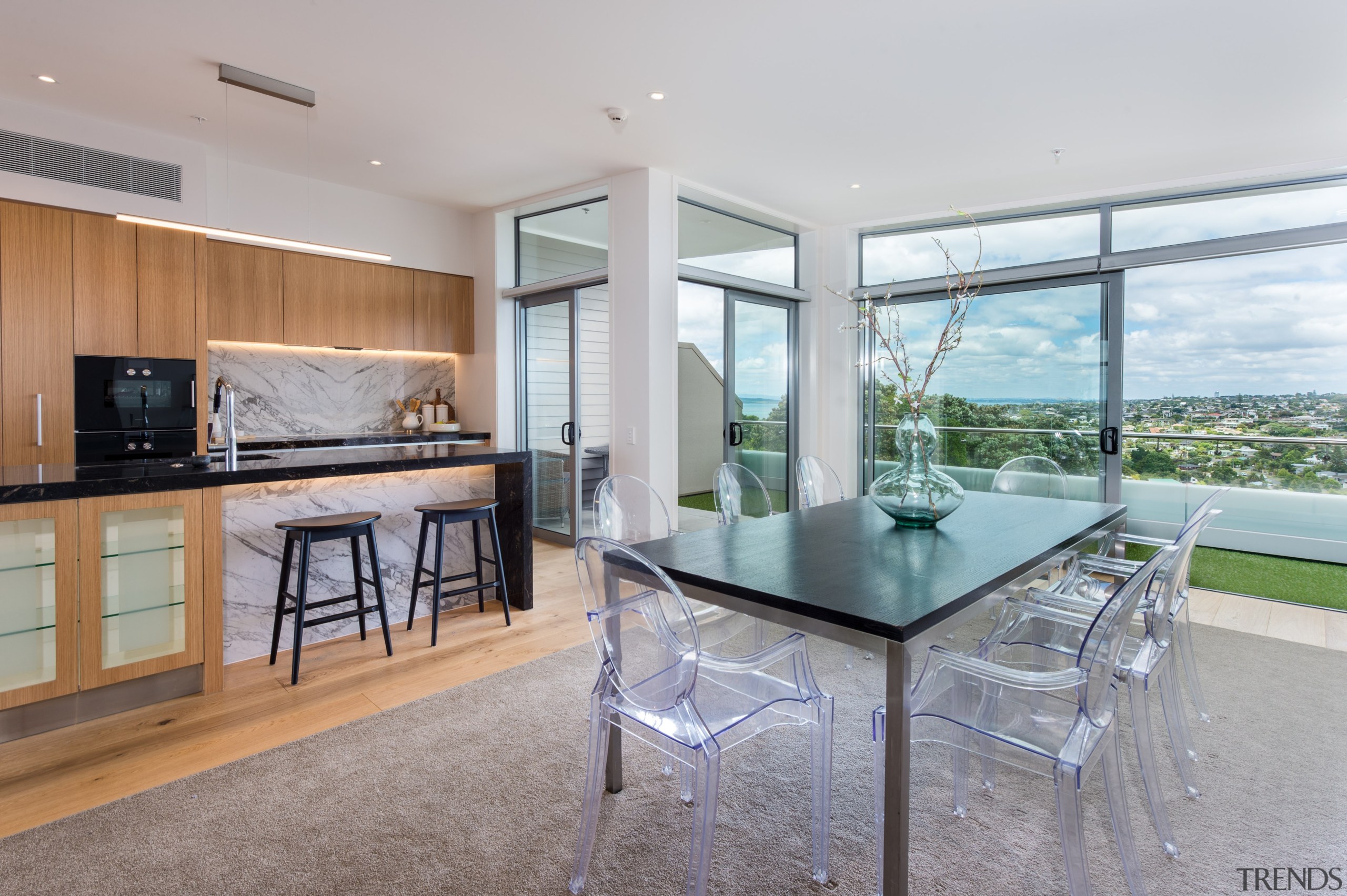 Kitchen with seaview - Kitchen with seaview - house, interior design, kitchen, real estate, gray