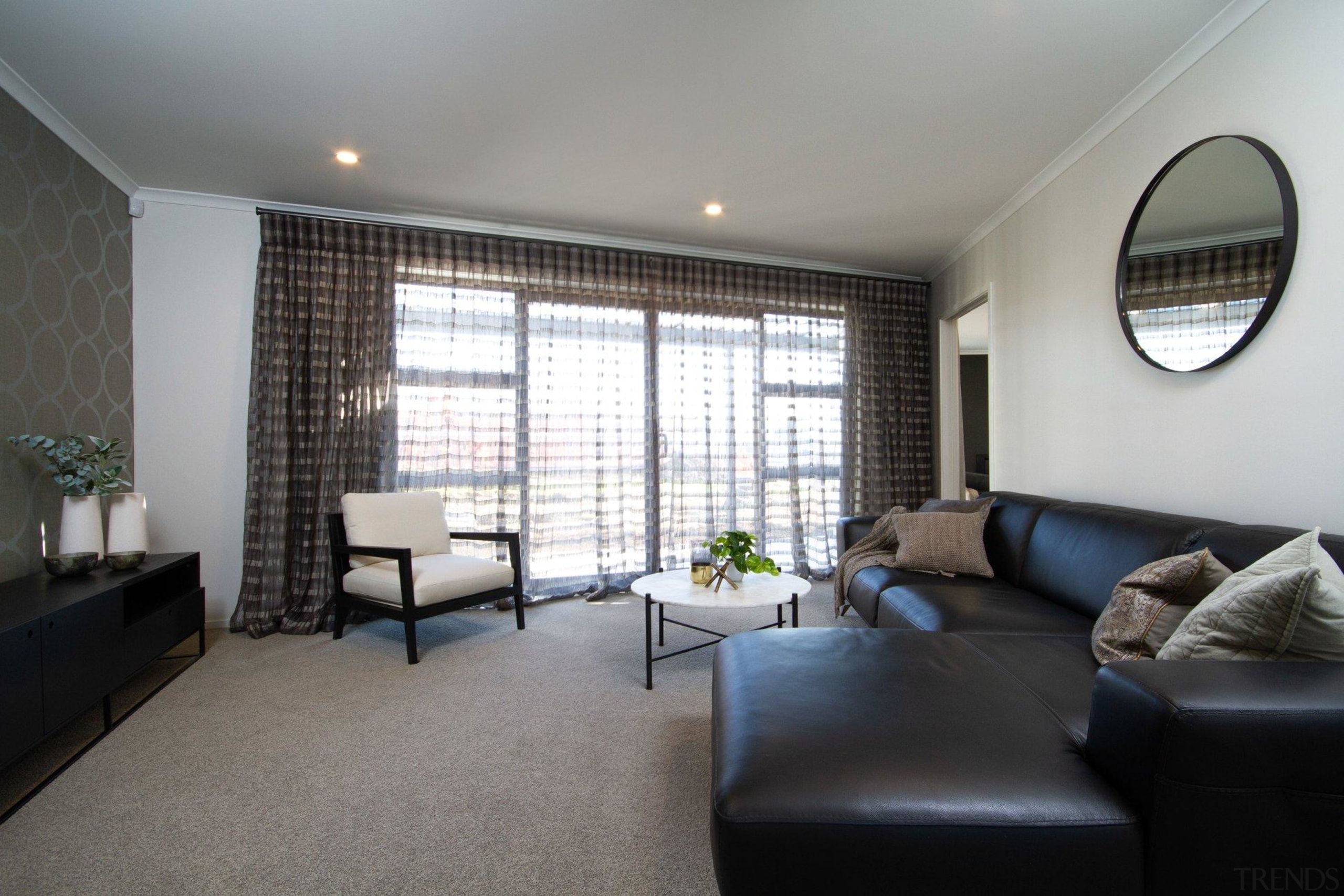 See more GJ Gardner Homes here: www.gjgardner.co.nz ceiling, daylighting, interior design, living room, property, real estate, room, window, window covering, window treatment, gray, black