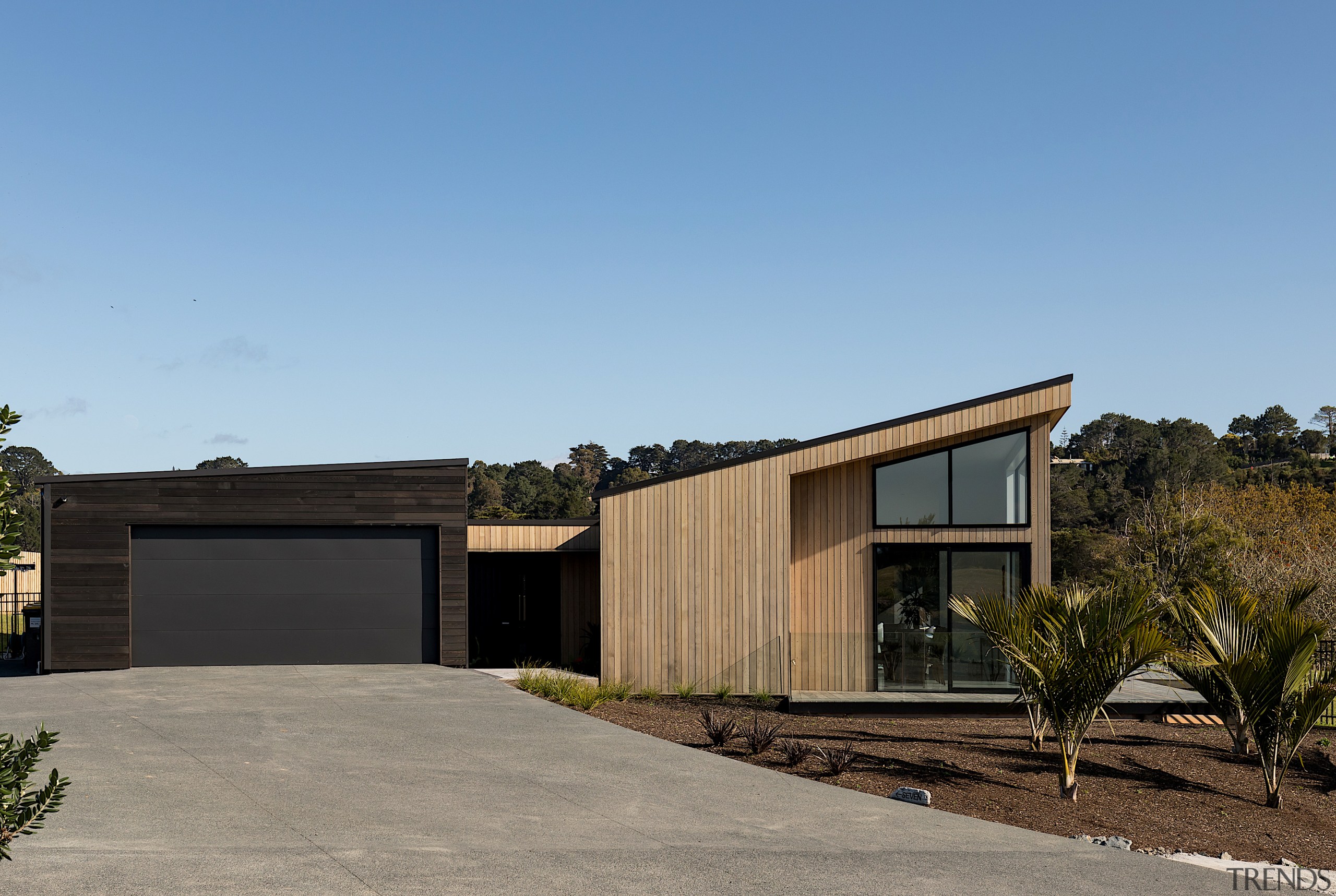 Michael Cooper Architects – Highly Commended – 2019 architecture, building, concrete, design, estate, facade, home, house, land lot, landscape, property, real estate, residential area, roof, tree, teal