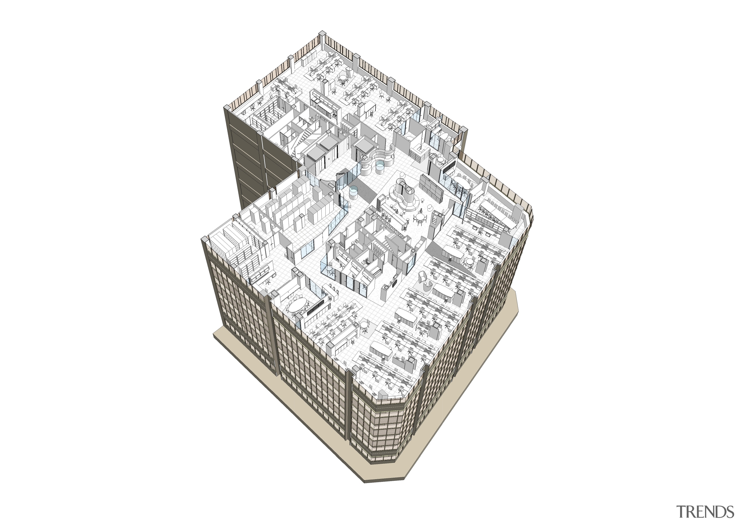 The office was redesigned to provide view shafts box, product, product design, white