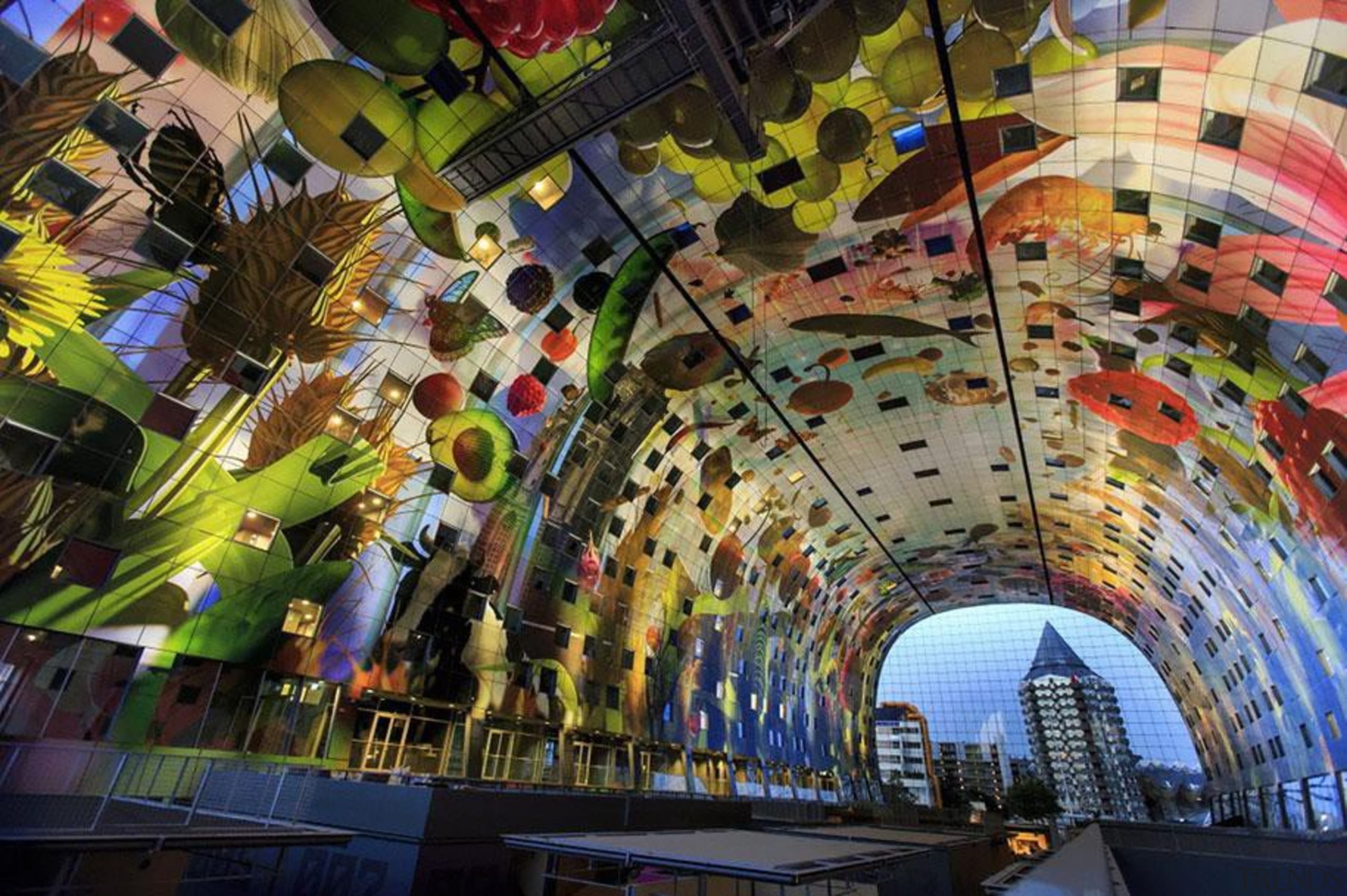 The Markthal Rotterdam is a market hall unlike tourist attraction, brown