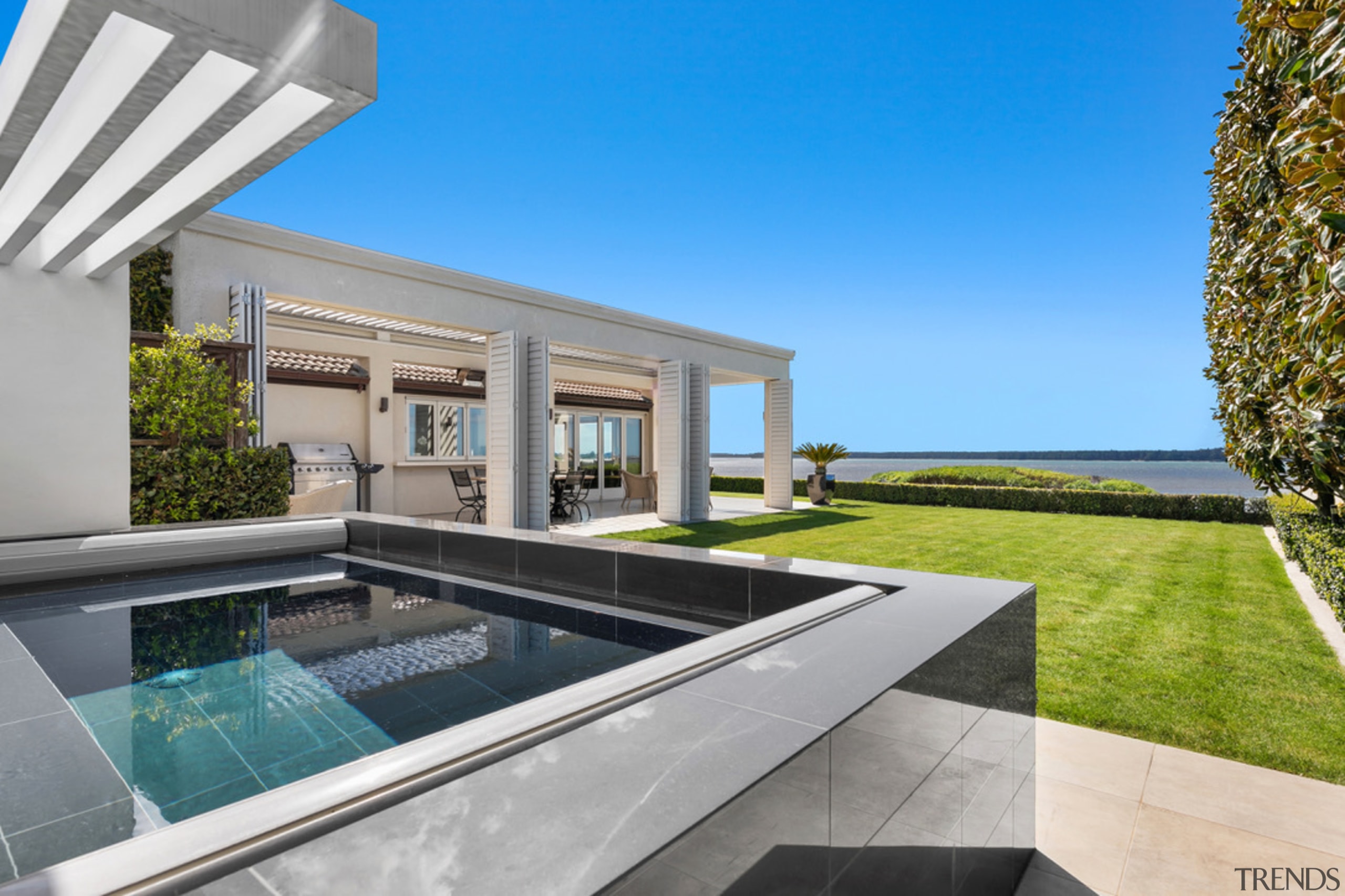 The pool is a skip and a jump 