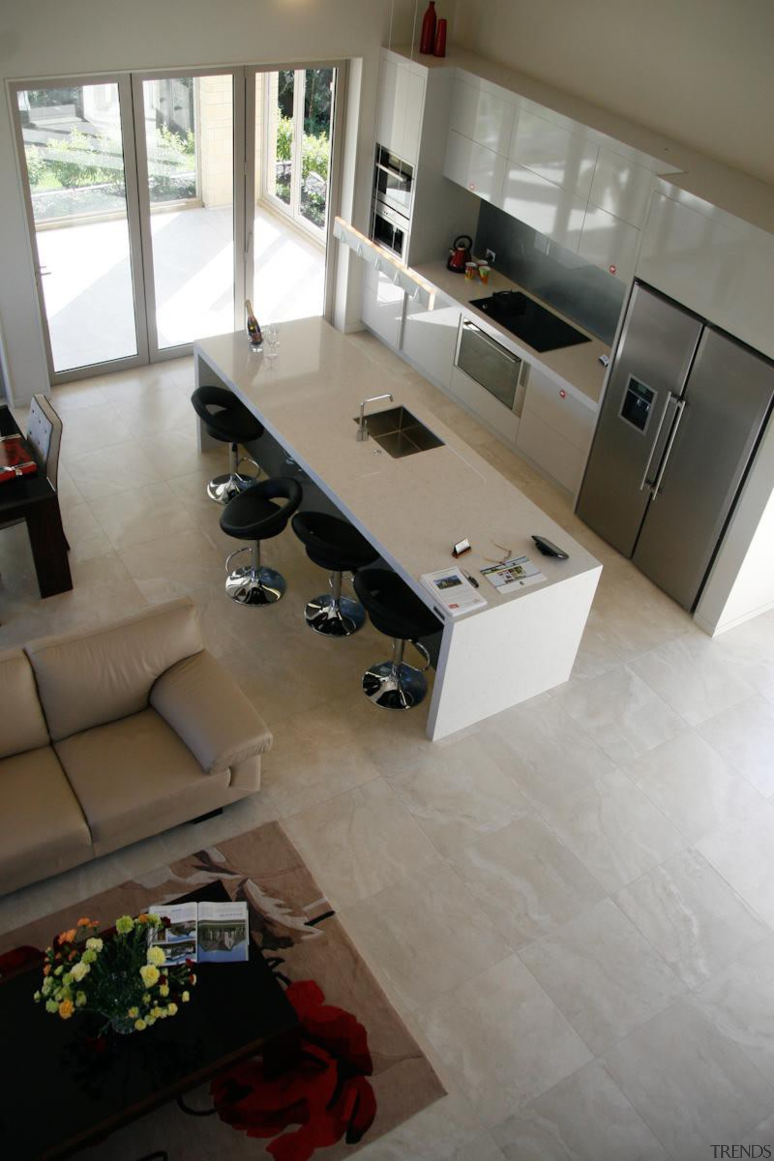 travertino bone kitchen porcelain floor tiles - Travertino floor, flooring, furniture, interior design, product design, room, table, gray