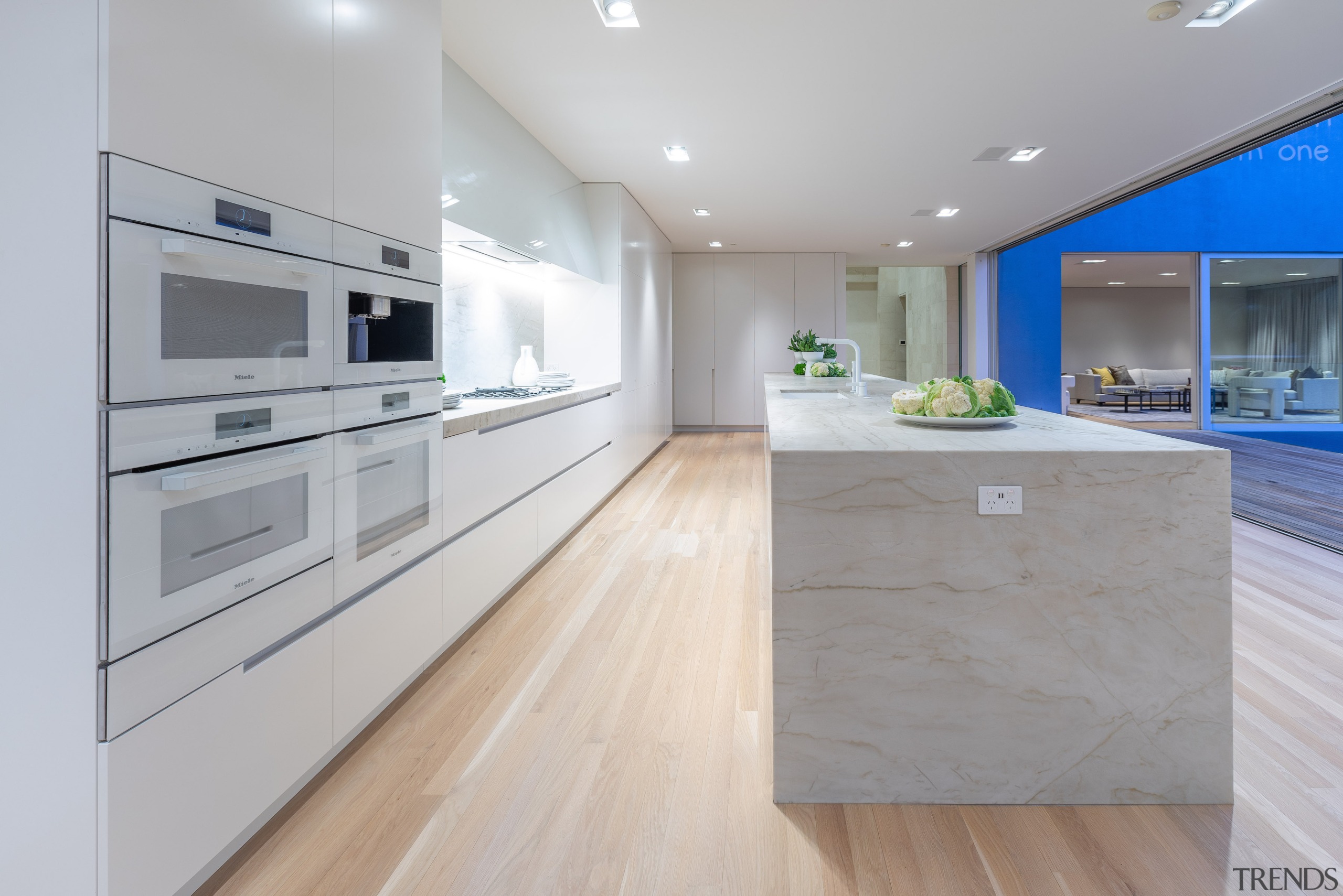 Wall ovens keep the space sleek and stream-lined. 