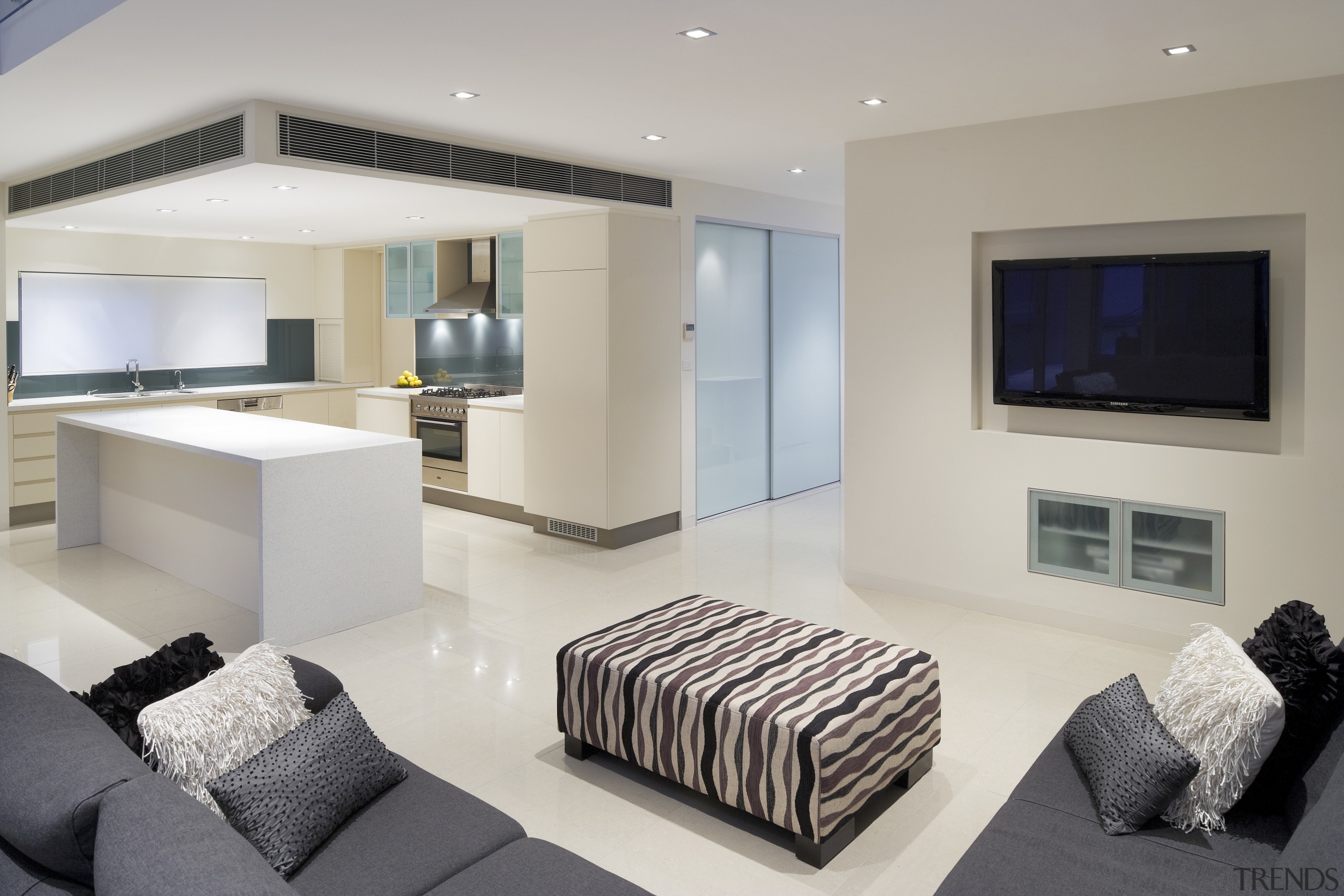 Large two story familyhome by Starr Constructions. Designed home, interior design, interior designer, living room, property, real estate, room, gray