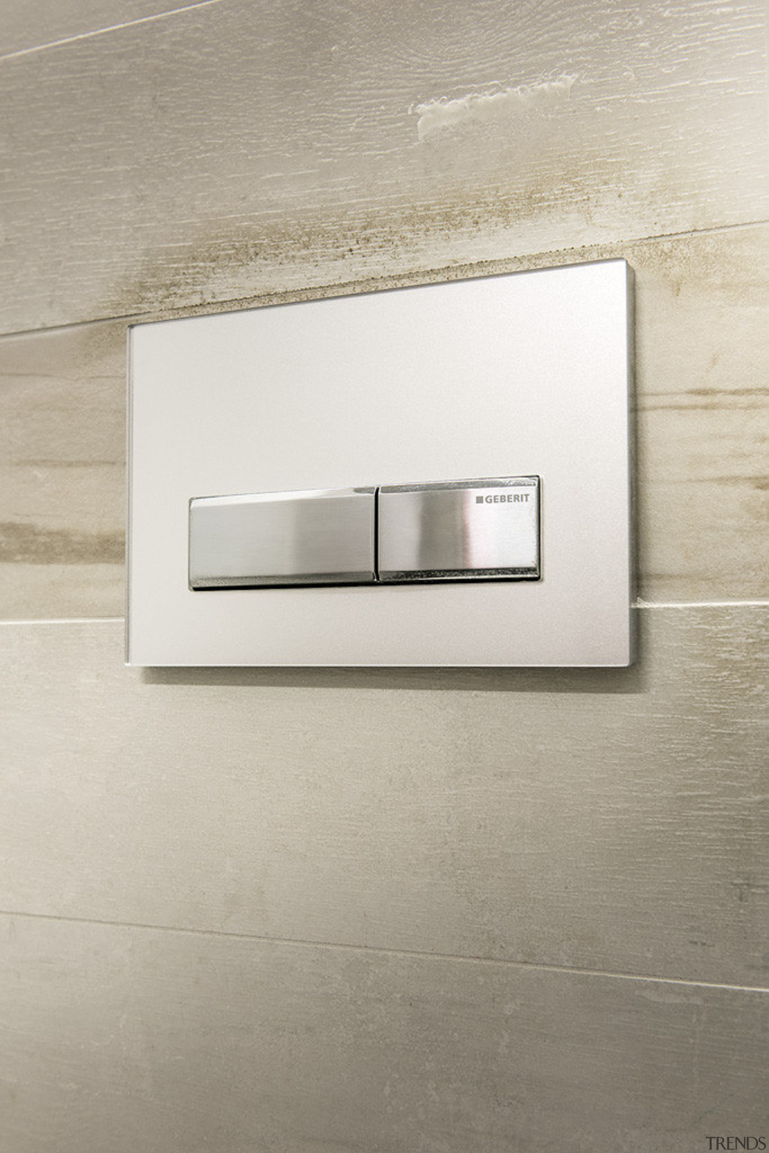 Flush plates are understated and suit a range product design, tap, gray