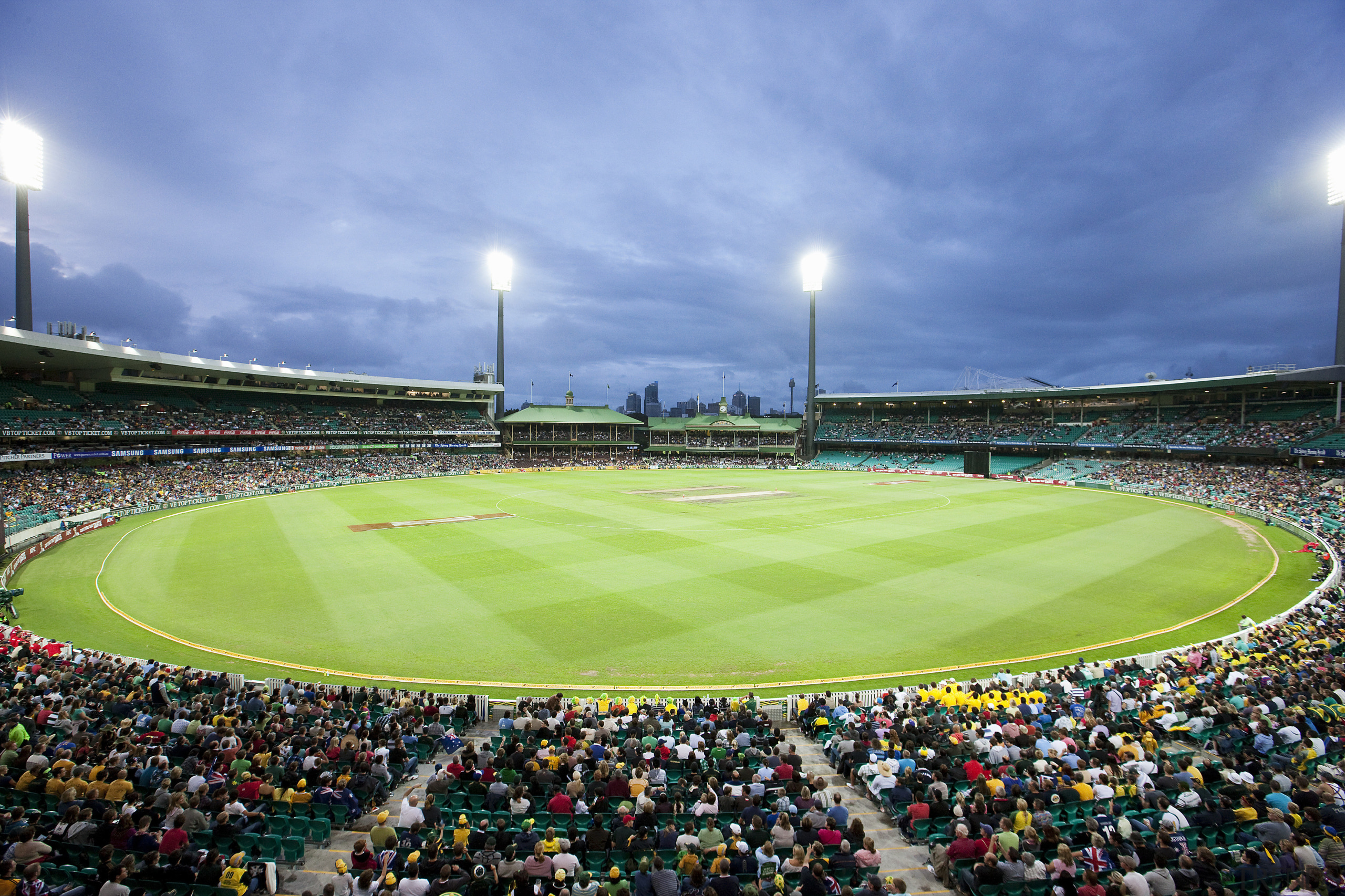 Sylvania Lighting Australasia designed a custom lighting solution arena, atmosphere, atmosphere of earth, baseball field, baseball park, field, grass, sky, soccer specific stadium, sport venue, stadium, structure, teal