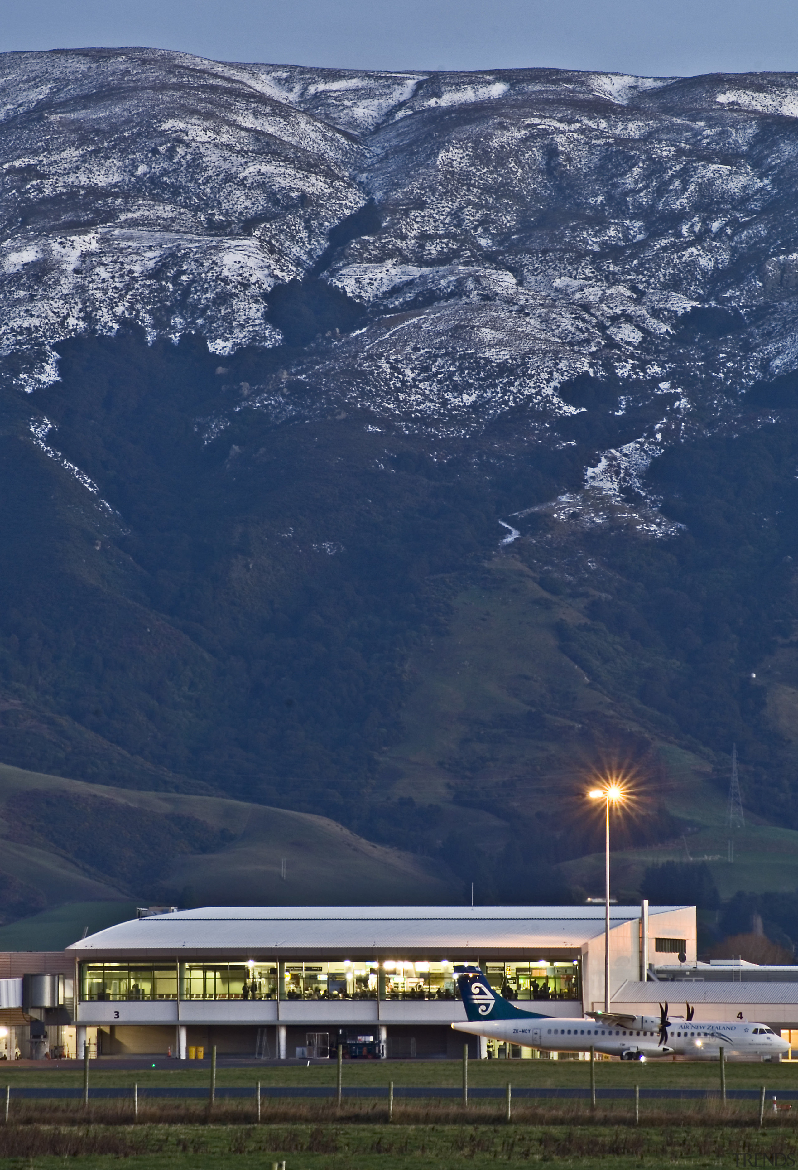 Dunedin's new International Airport is a light-fitted, modern alps, atmosphere, cloud, daytime, landscape, mountain, mountain range, sky, blue