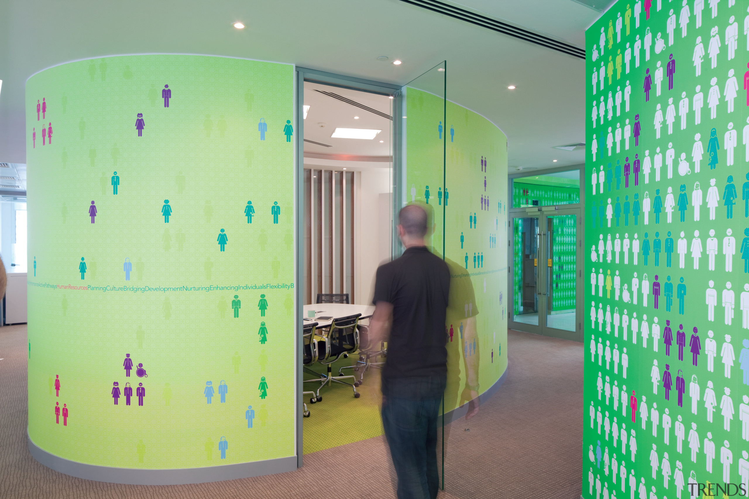 The new Zain headquarters in Bahrain reflects the green, institution, interior design, green, gray