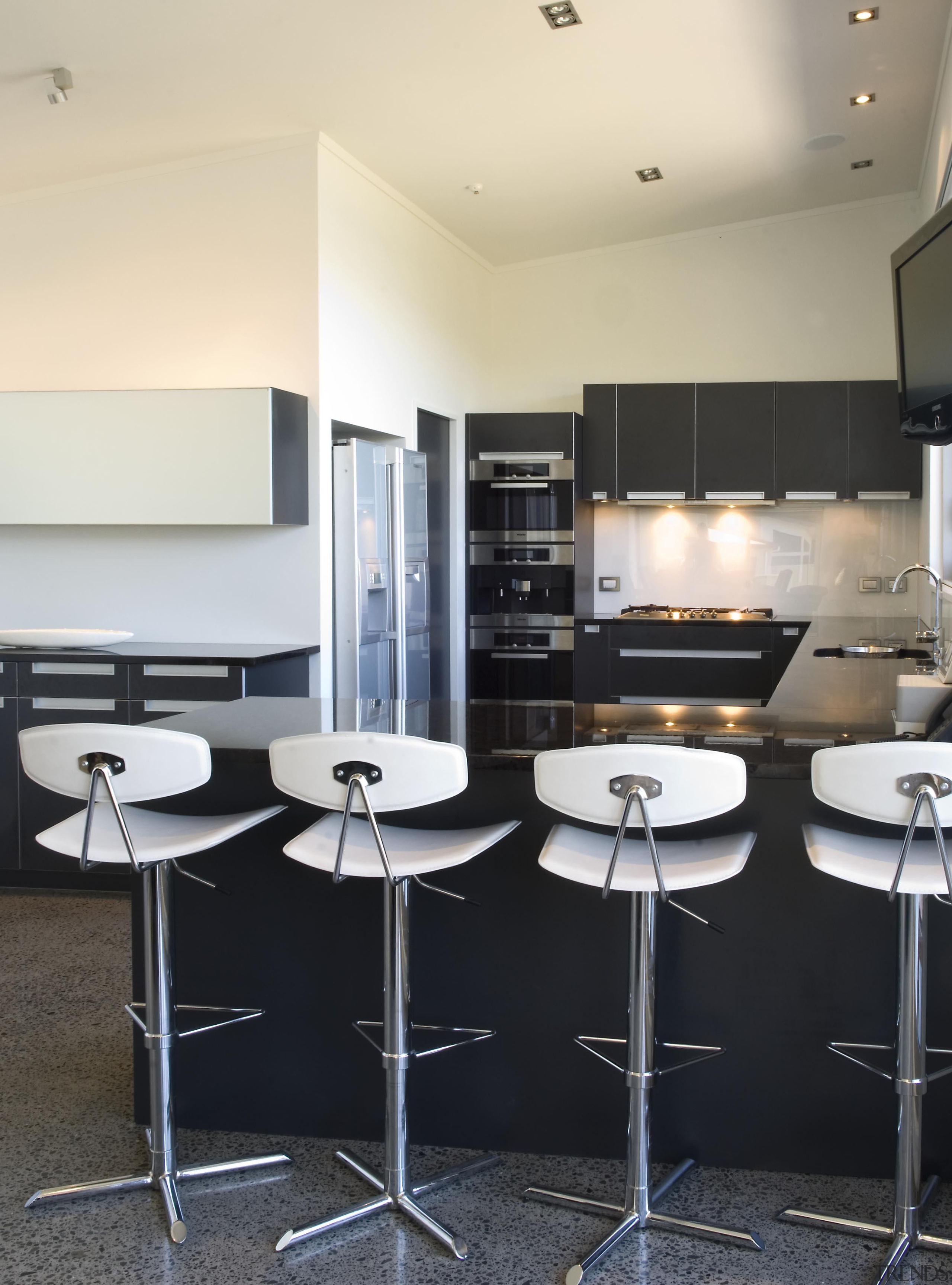 Wellington Kitchen Designer of the Year 2007National Kitchen chair, furniture, interior design, kitchen, product design, table, black, orange