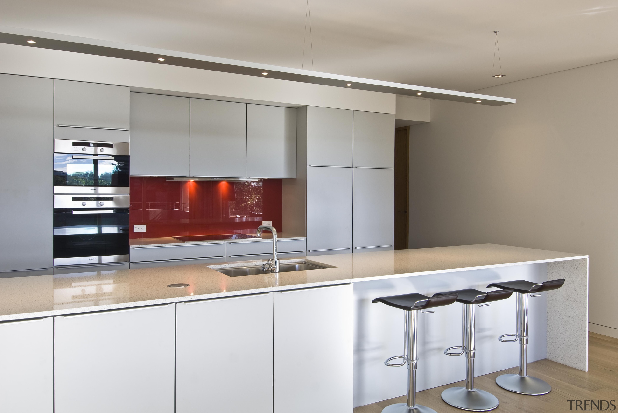 New Zealand Apartment Kitchen Designer of the Year cabinetry, countertop, interior design, kitchen, product design, gray, white