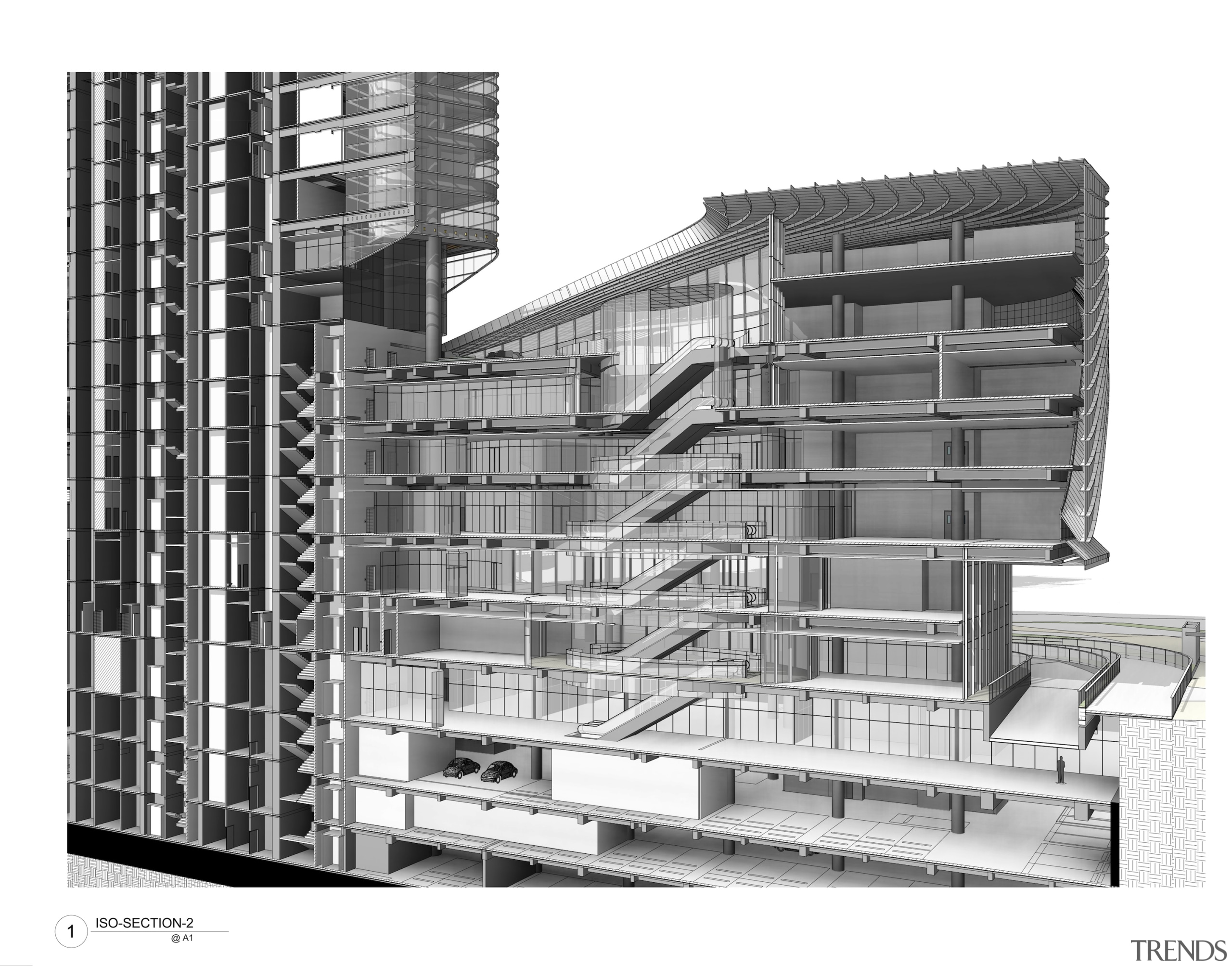 A cutaway section of the dynamic Shuibei International 
