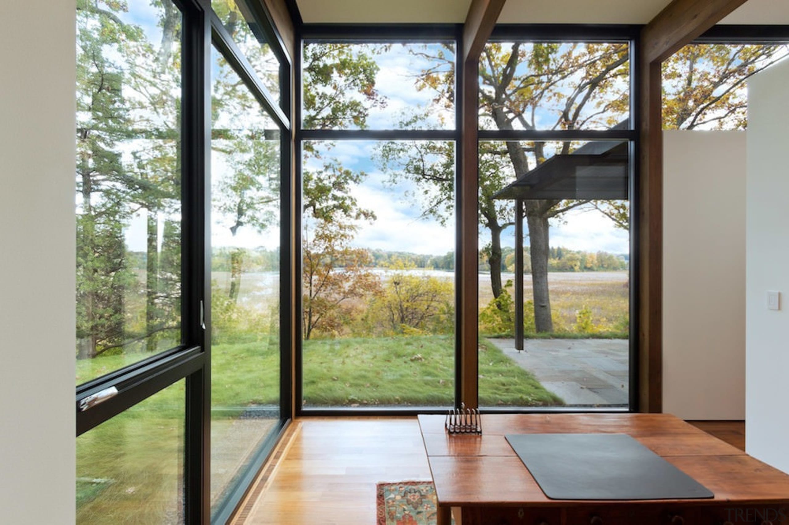 It's tough to beat the view from this architecture, daylighting, door, estate, home, house, interior design, property, real estate, window, gray