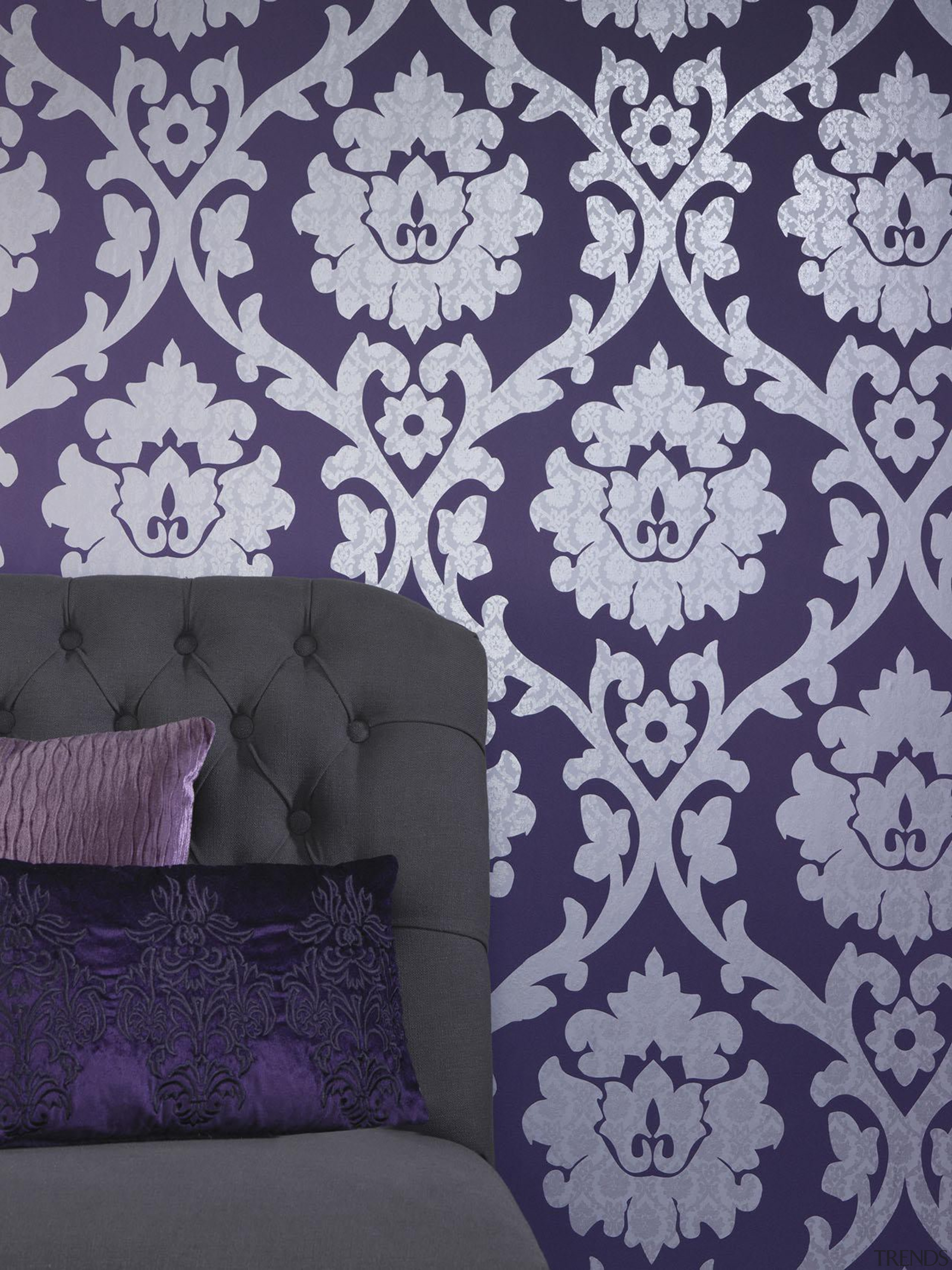 Brocante II Range - Brocante II Range - interior design, lilac, pattern, purple, violet, wall, wallpaper, gray, purple