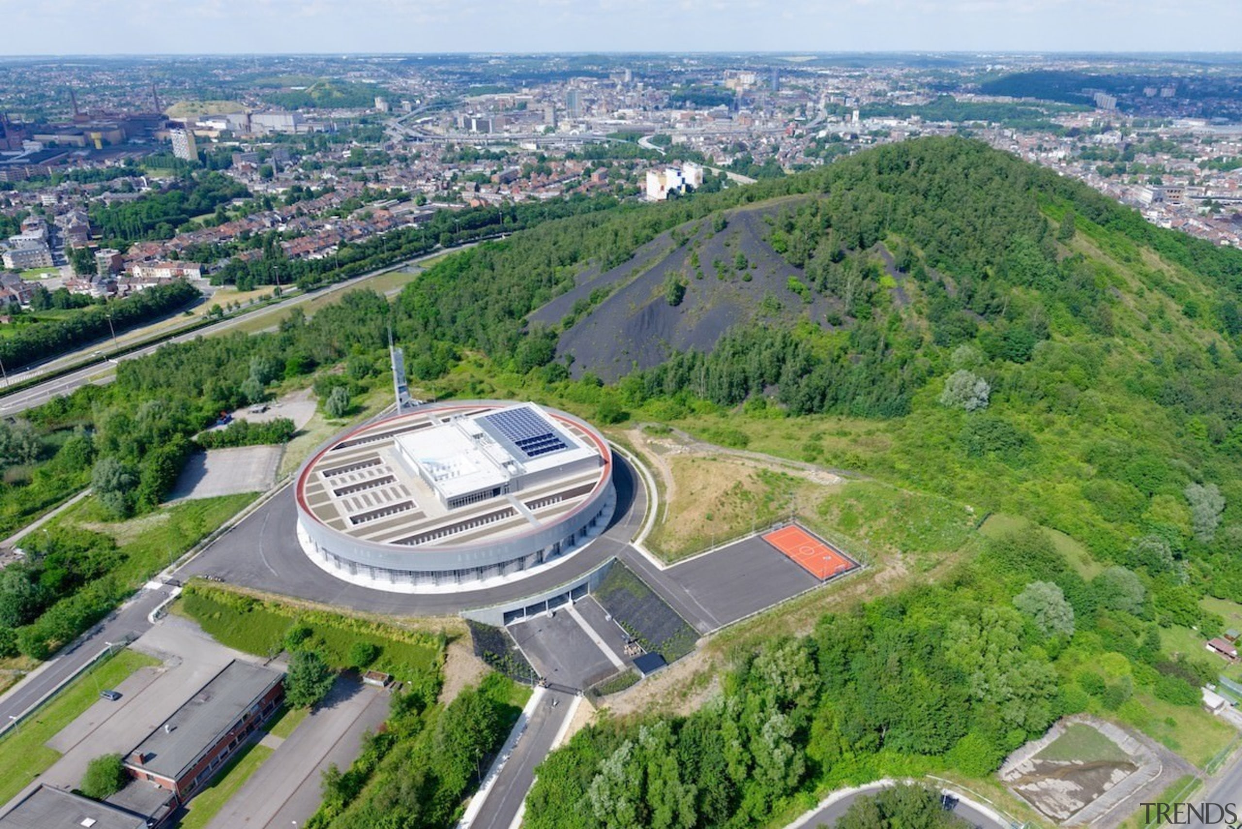 569 firestation - 569 firestation - aerial photography aerial photography, bird's eye view, city, land lot, metropolitan area, real estate, sport venue, structure, suburb, urban area, urban design, water resources, green, gray