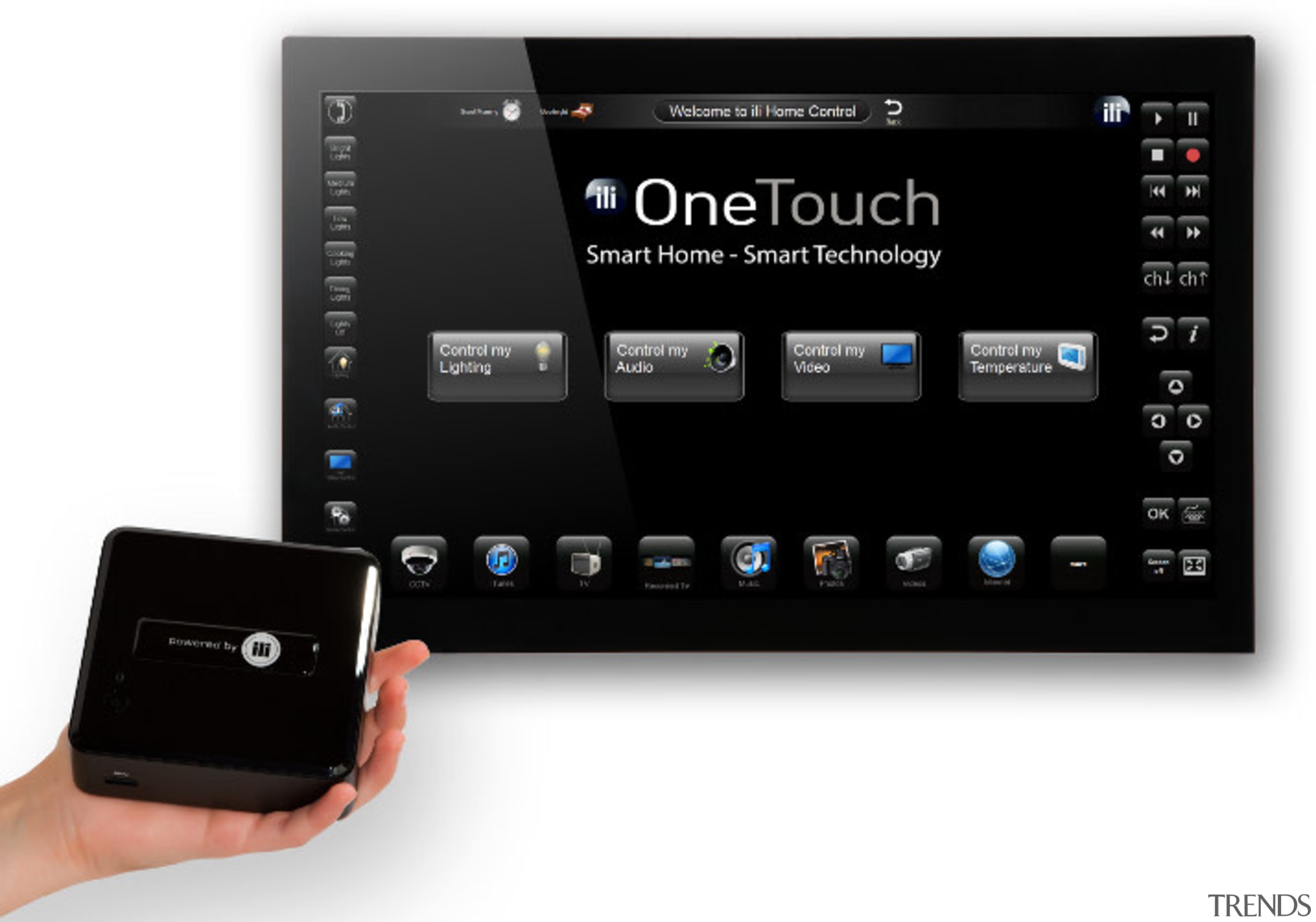 OneTouch Touch screen is usually mounted in the electronic device, electronics, electronics accessory, gadget, multimedia, product, product design, technology, black, white