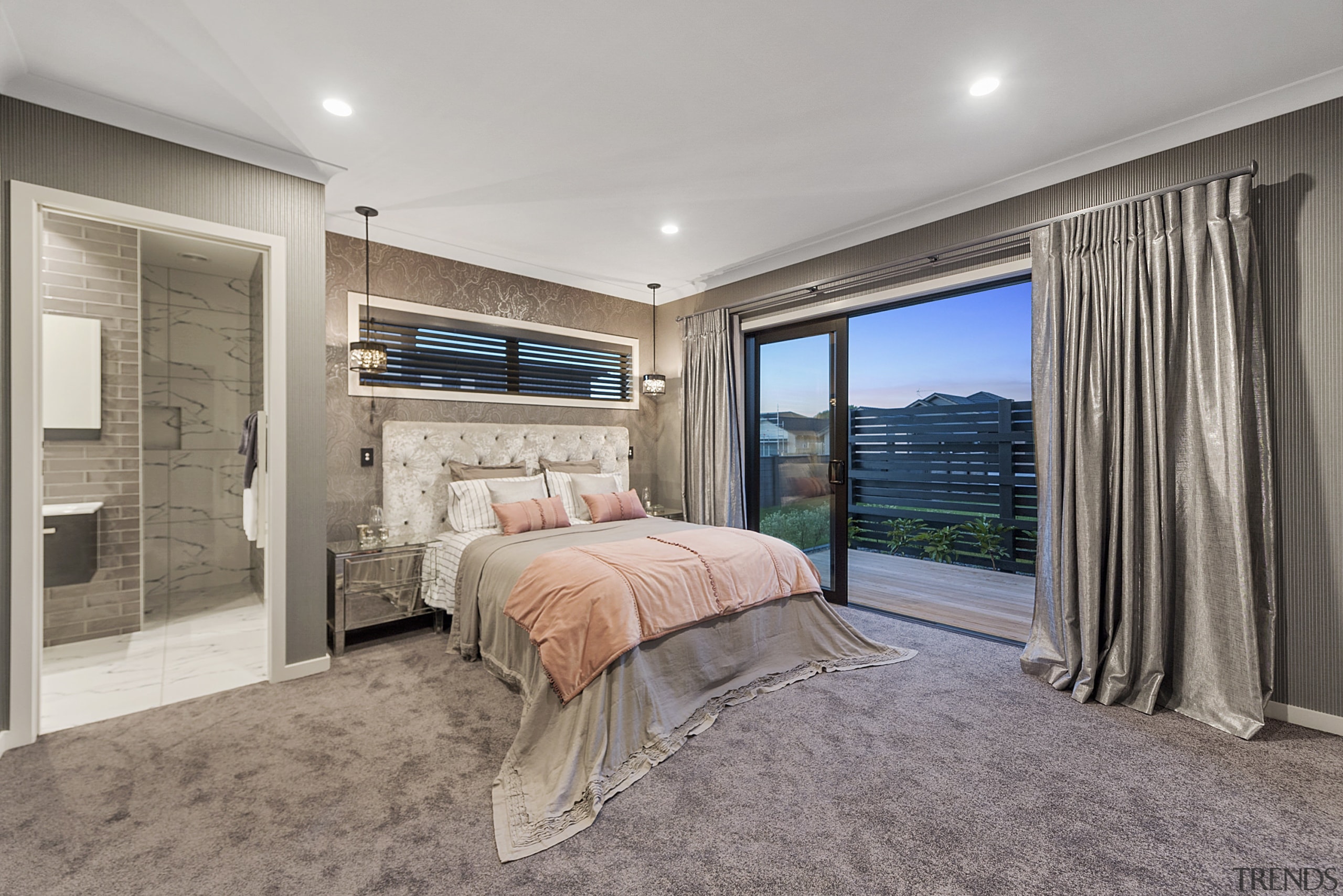 Positioned at the outer end of the private bedroom, ceiling, estate, home, interior design, property, real estate, room, gray