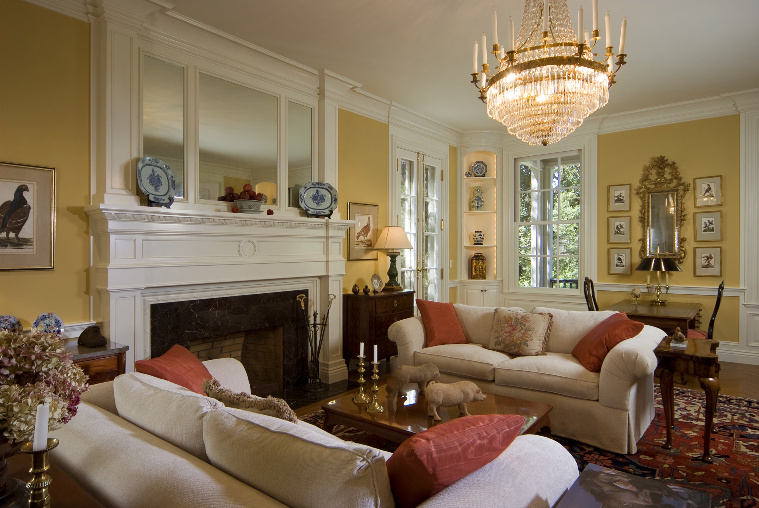 View of lounge area with light toned couches, ceiling, estate, furniture, home, interior design, living room, room, brown, gray