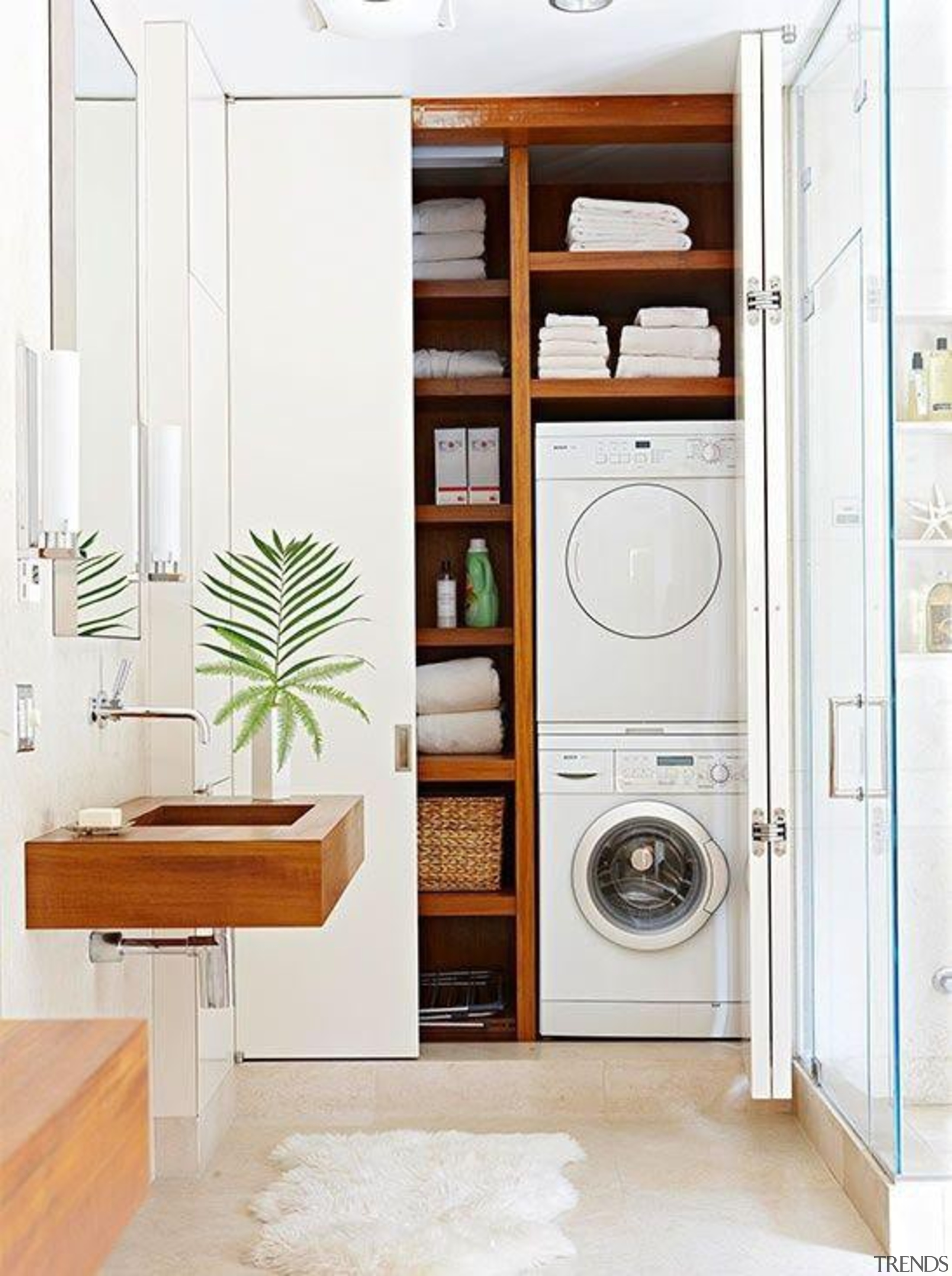 Utilitarian spaces such as laundry rooms and mudrooms bathroom, bathroom accessory, bathroom cabinet, cabinetry, home appliance, interior design, laundry room, major appliance, white