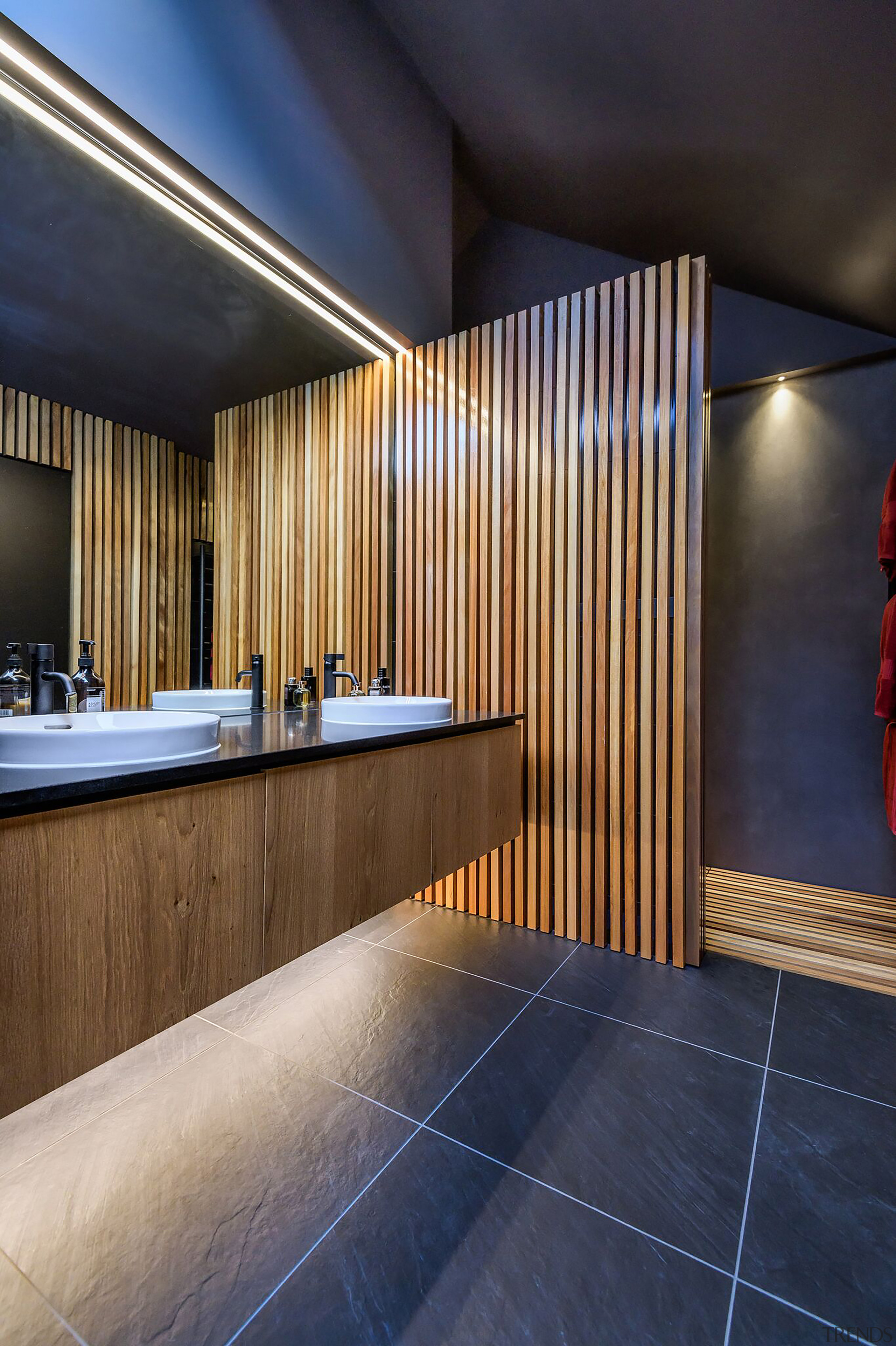 The warmth of wood also features in the 