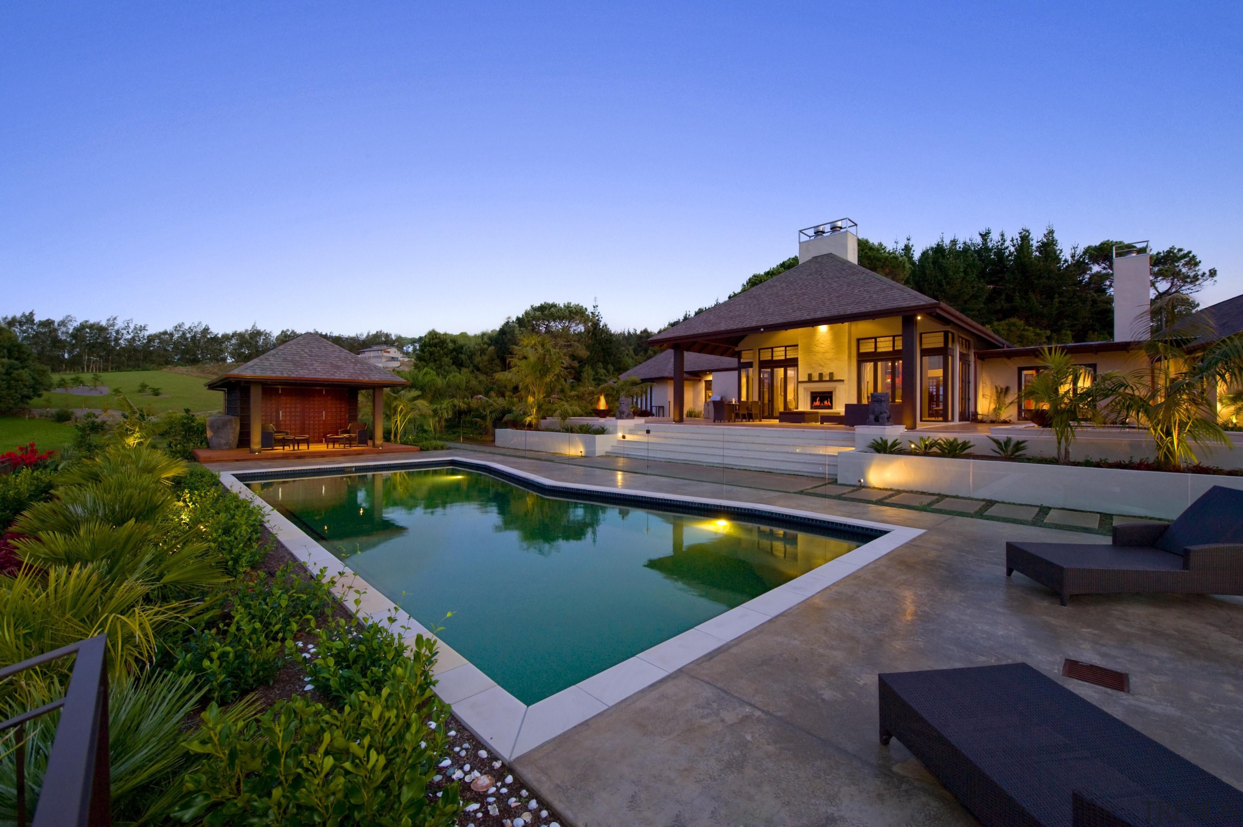 d036608 - backyard | cottage | estate | backyard, cottage, estate, hacienda, home, house, leisure, property, real estate, residential area, resort, swimming pool, villa, blue