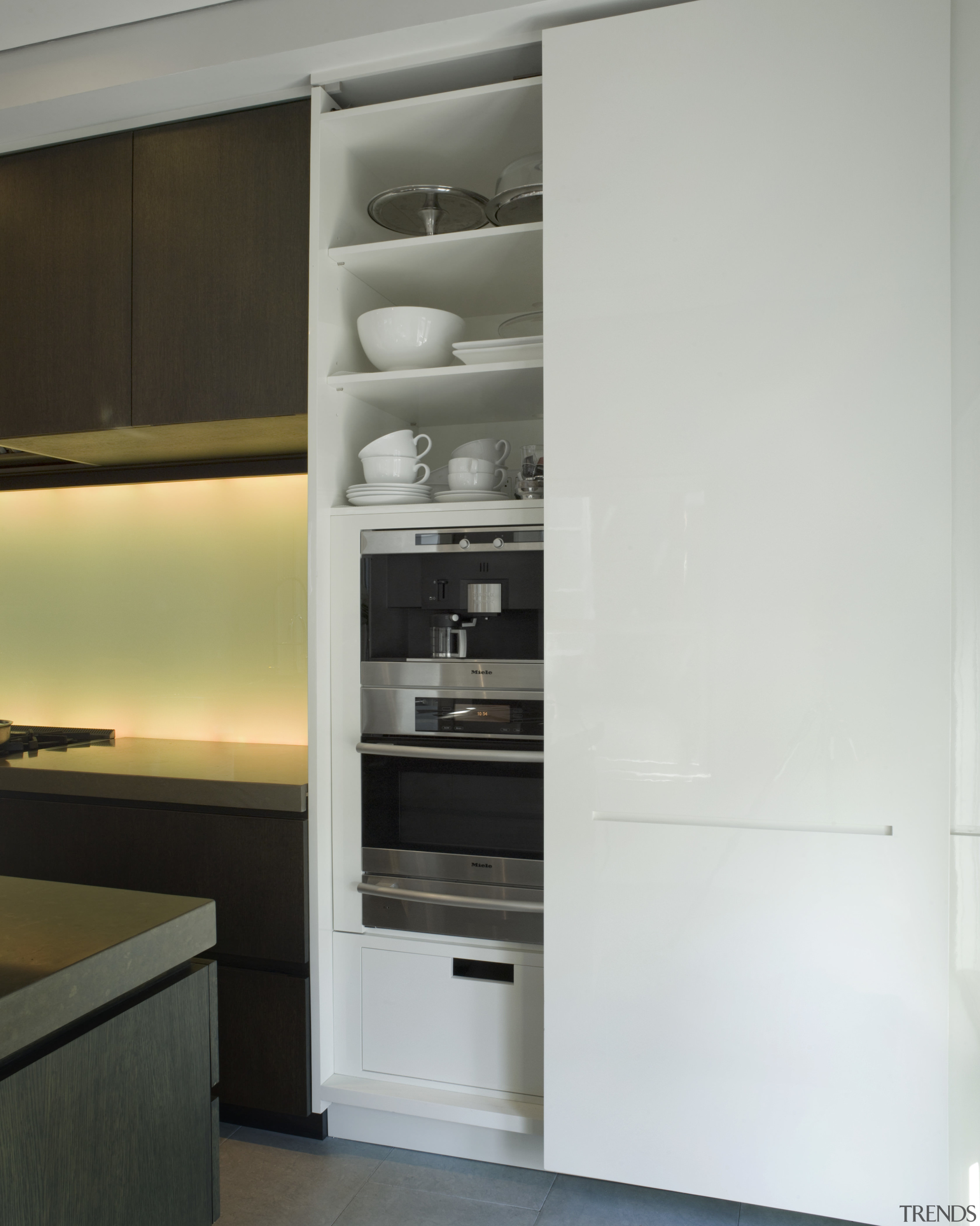 interior kitchen views of a renovated Victorian residence cabinetry, furniture, home appliance, kitchen, major appliance, gray