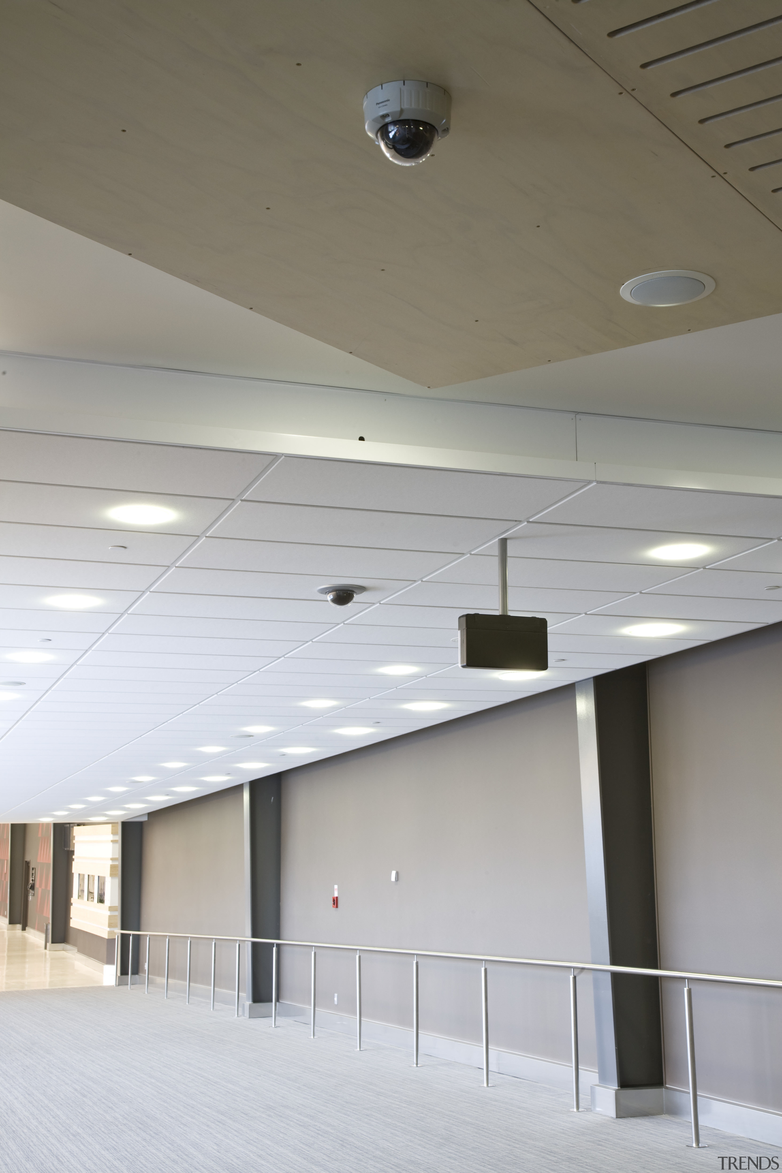 View of Auckland Airport's new international terminal where architecture, ceiling, daylighting, floor, interior design, line, roof, structure, wall, gray