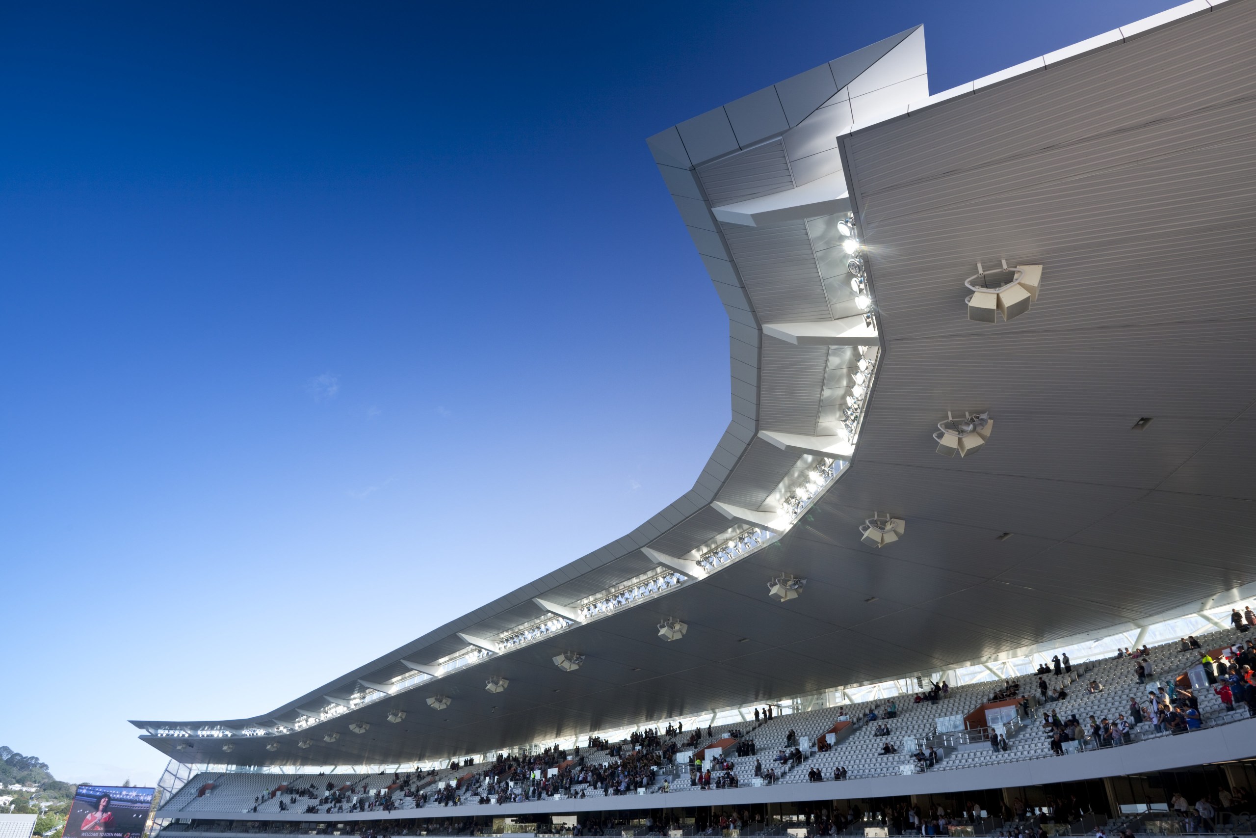 View of the new South Stand at the air travel, architecture, arena, atmosphere of earth, fixed link, sky, sport venue, stadium, structure, blue