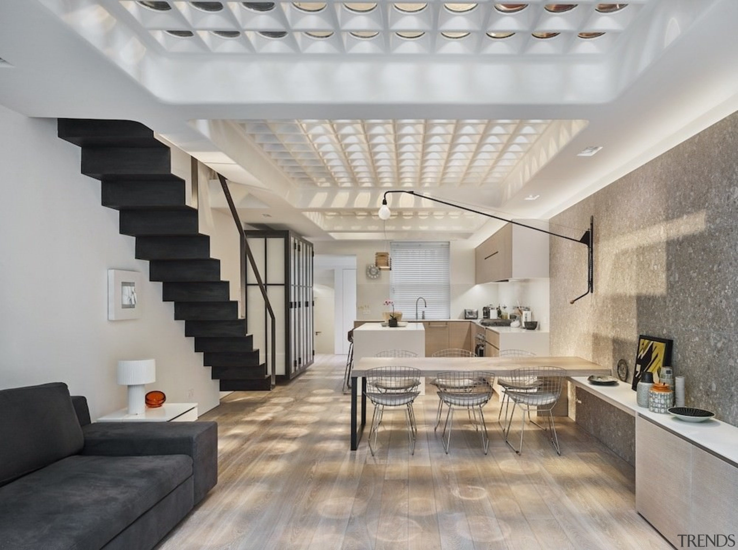 Andy Martin Architecture – Renovation in London - ceiling, daylighting, floor, interior design, interior designer, living room, loft, real estate, gray