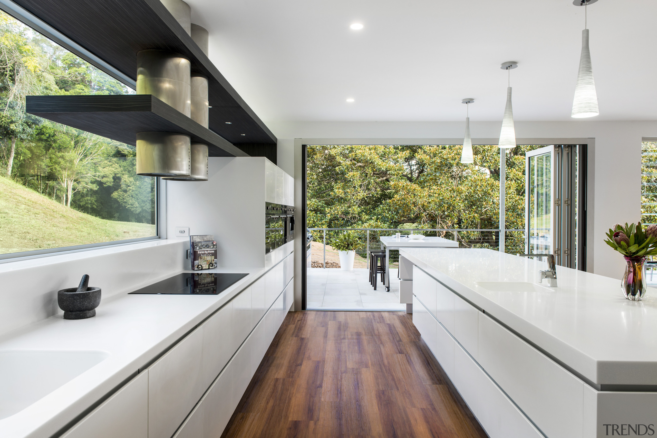 Contemporary kitchen with Smeg appliances - Contemporary kitchen architecture, countertop, home, house, interior design, kitchen, real estate, window, gray, white