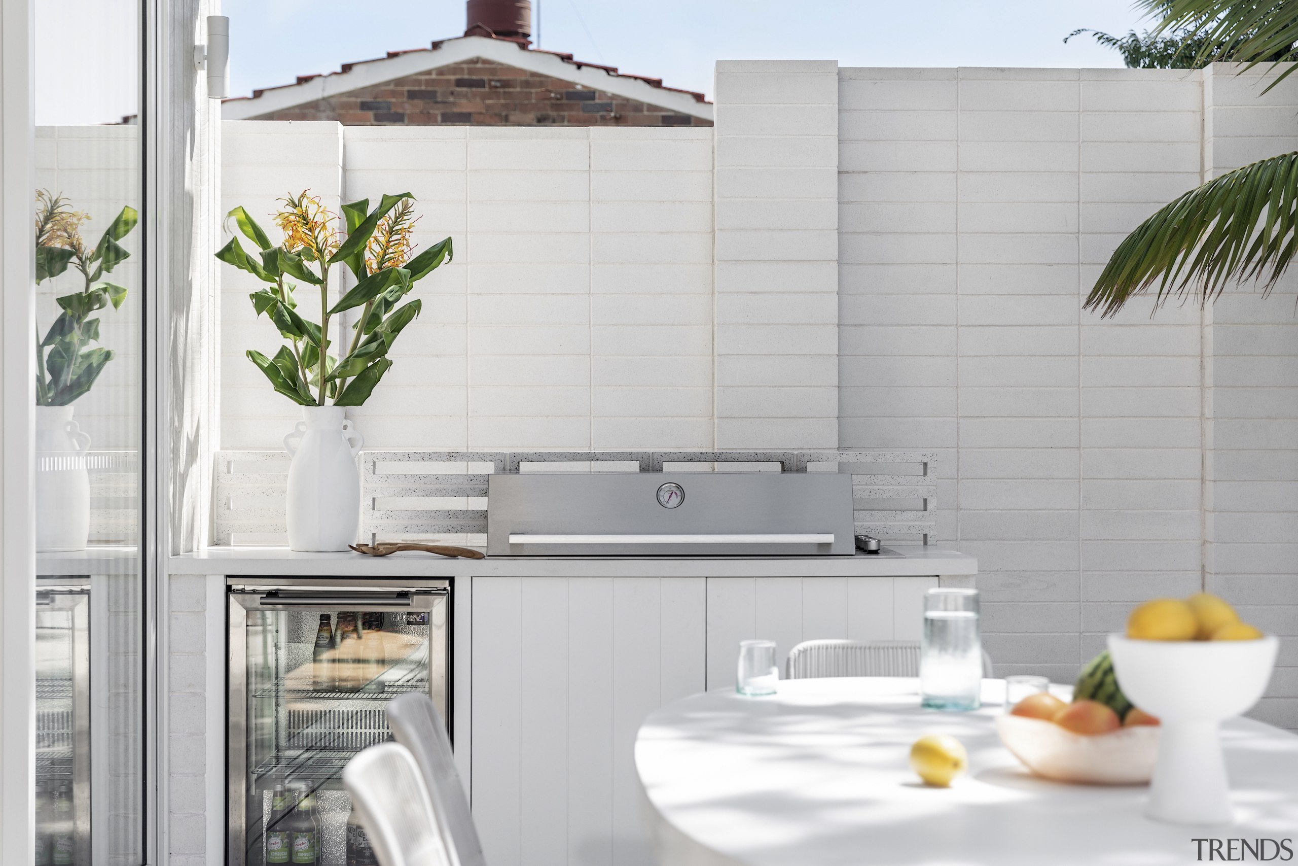 The outdoor kitchen and al fresco dining. - 
