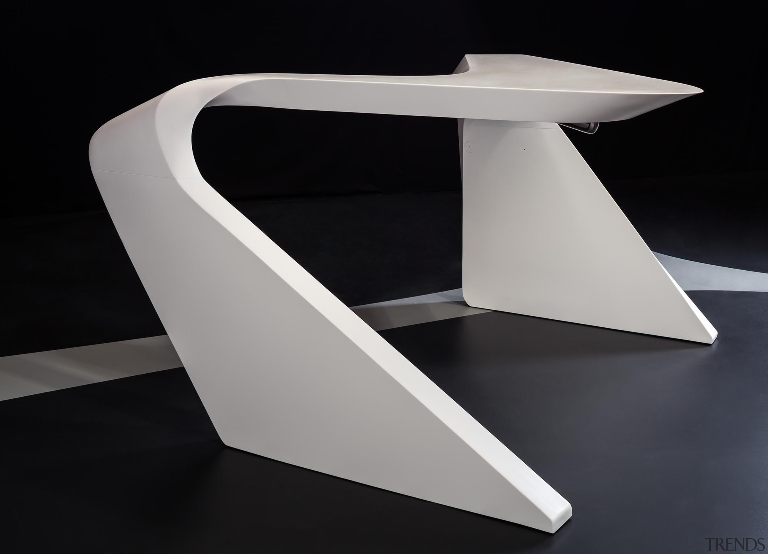 retail of tomorrow staron table for 100 design angle, furniture, product design, table, black, gray