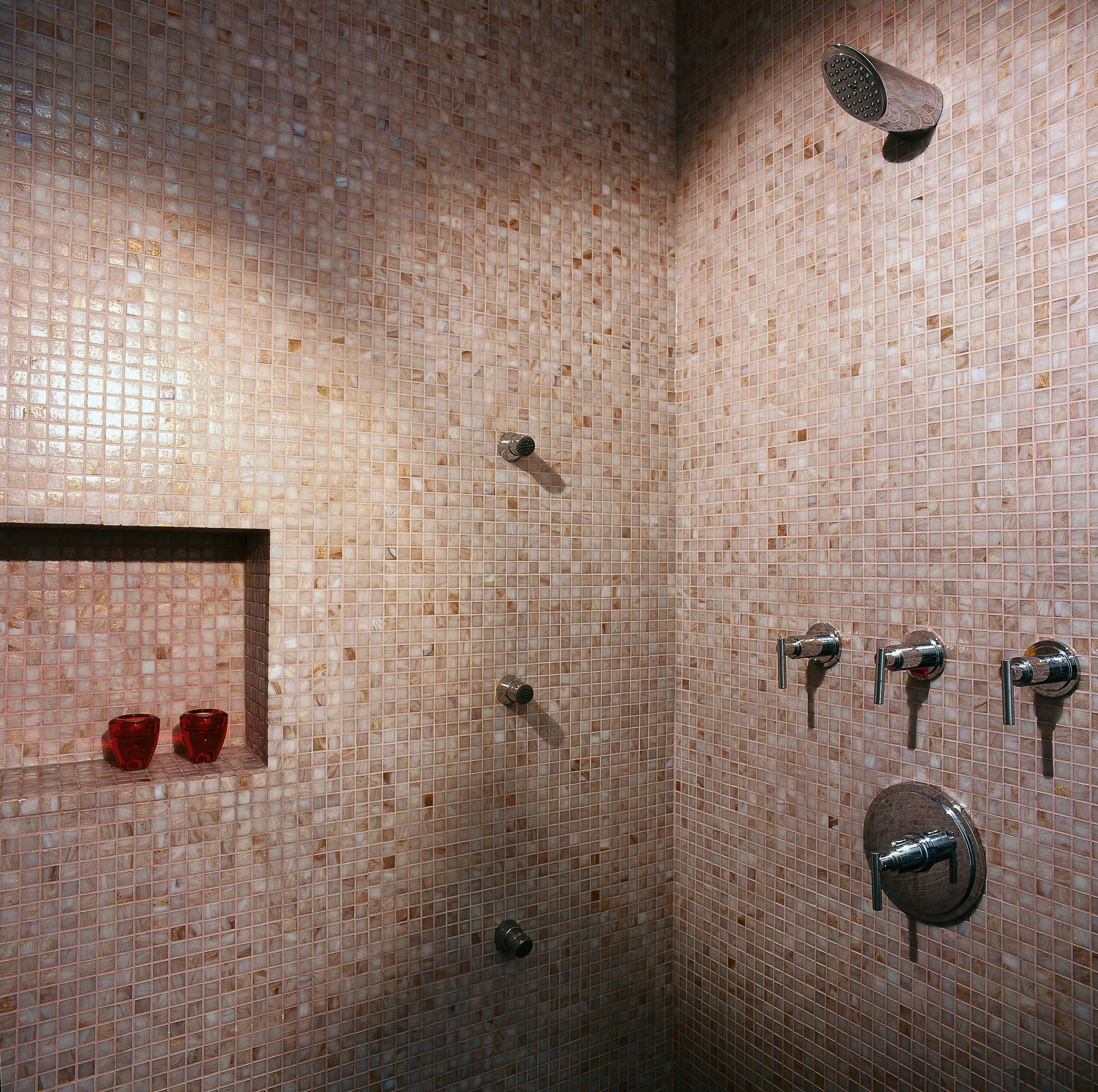 View of this modern shower unit - View texture, tile, wall, wood, gray