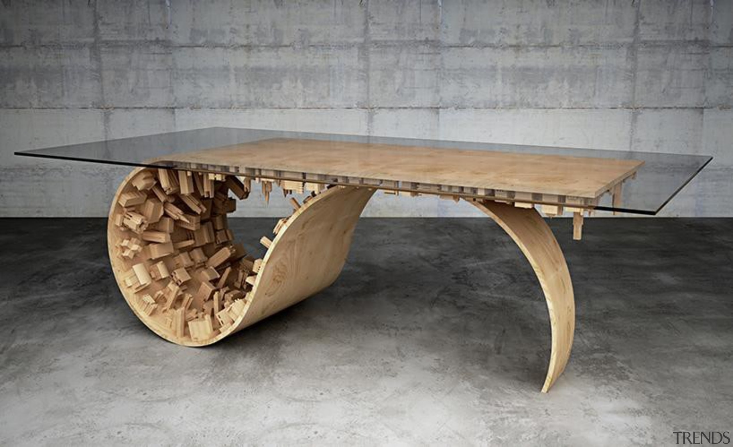 Wave City 2 - Wave City 2 - coffee table, furniture, product design, table, wood, gray