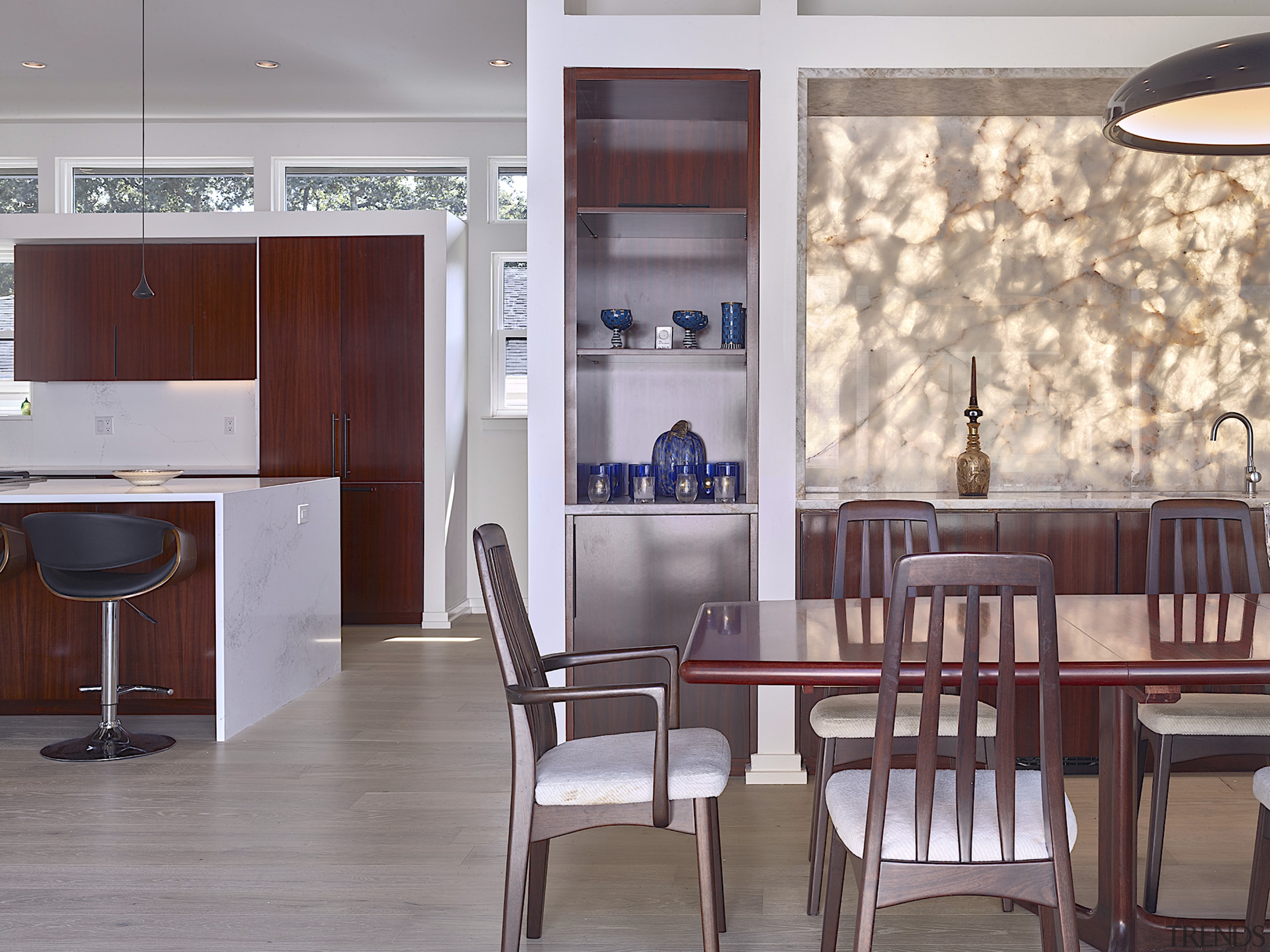 Kitchen and dining seen together. - Familiar yet 