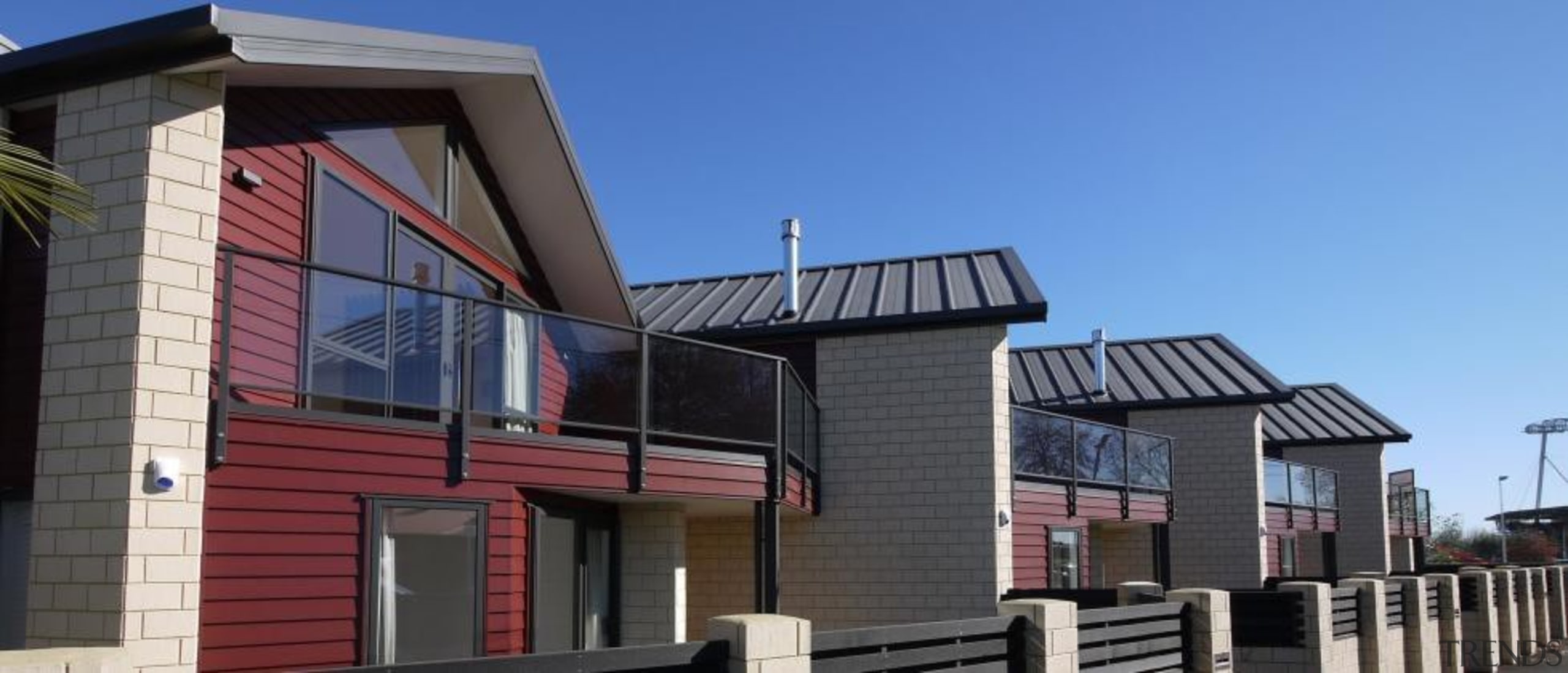 Multi unit design by Design House Architecture - architecture, building, elevation, facade, home, house, property, real estate, residential area, roof, siding, window, teal, black