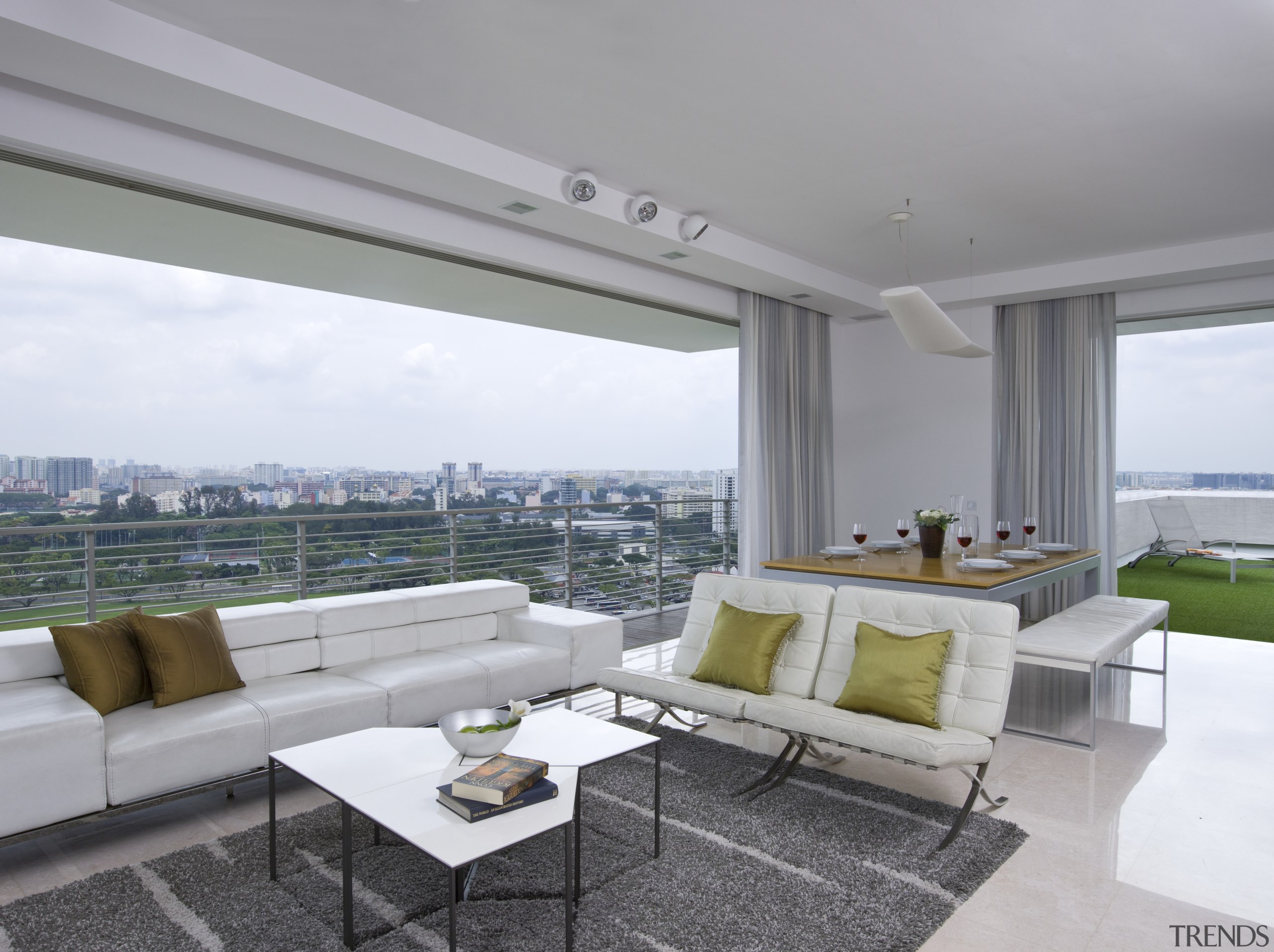 View of seating area in the lounge with ceiling, home, house, interior design, living room, penthouse apartment, property, real estate, window, gray, white