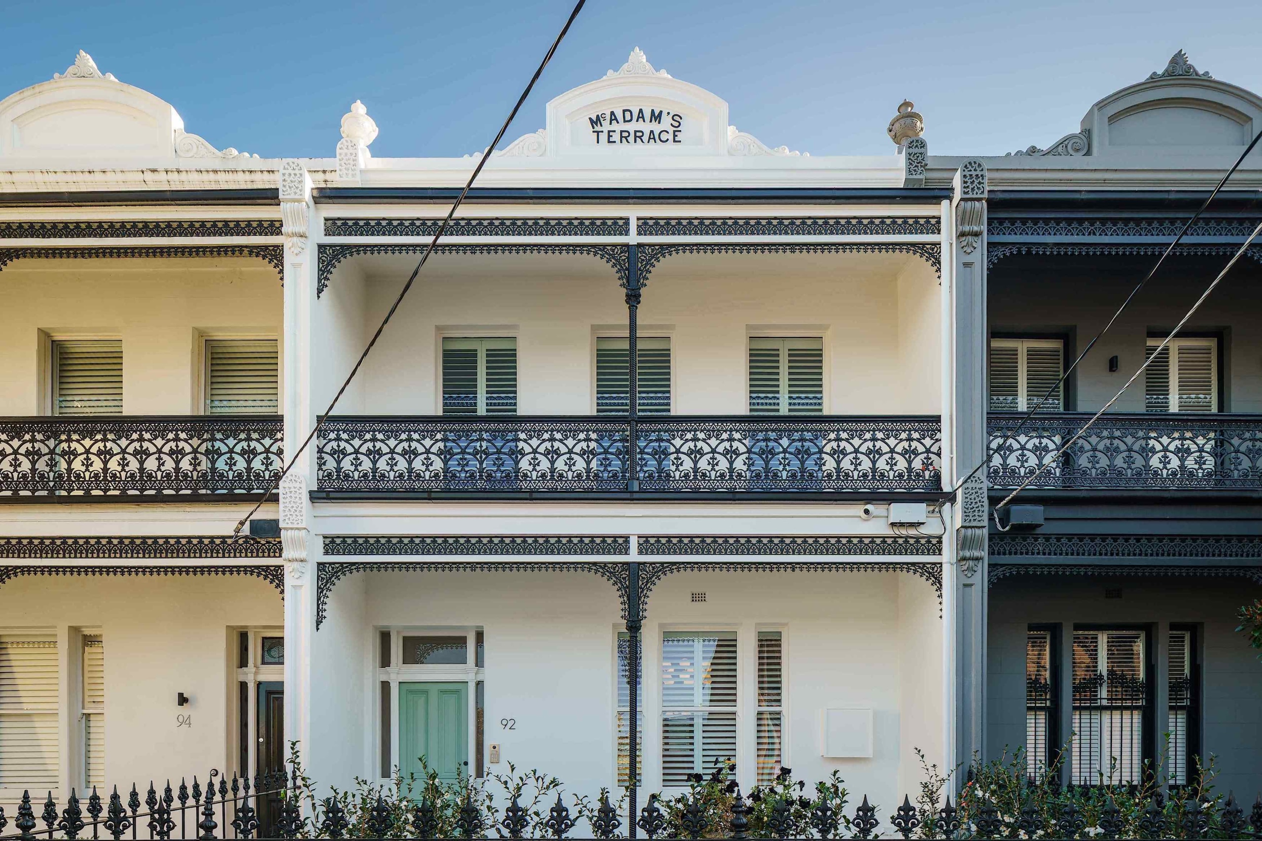 The Victorian terraced villa retains its classic street 