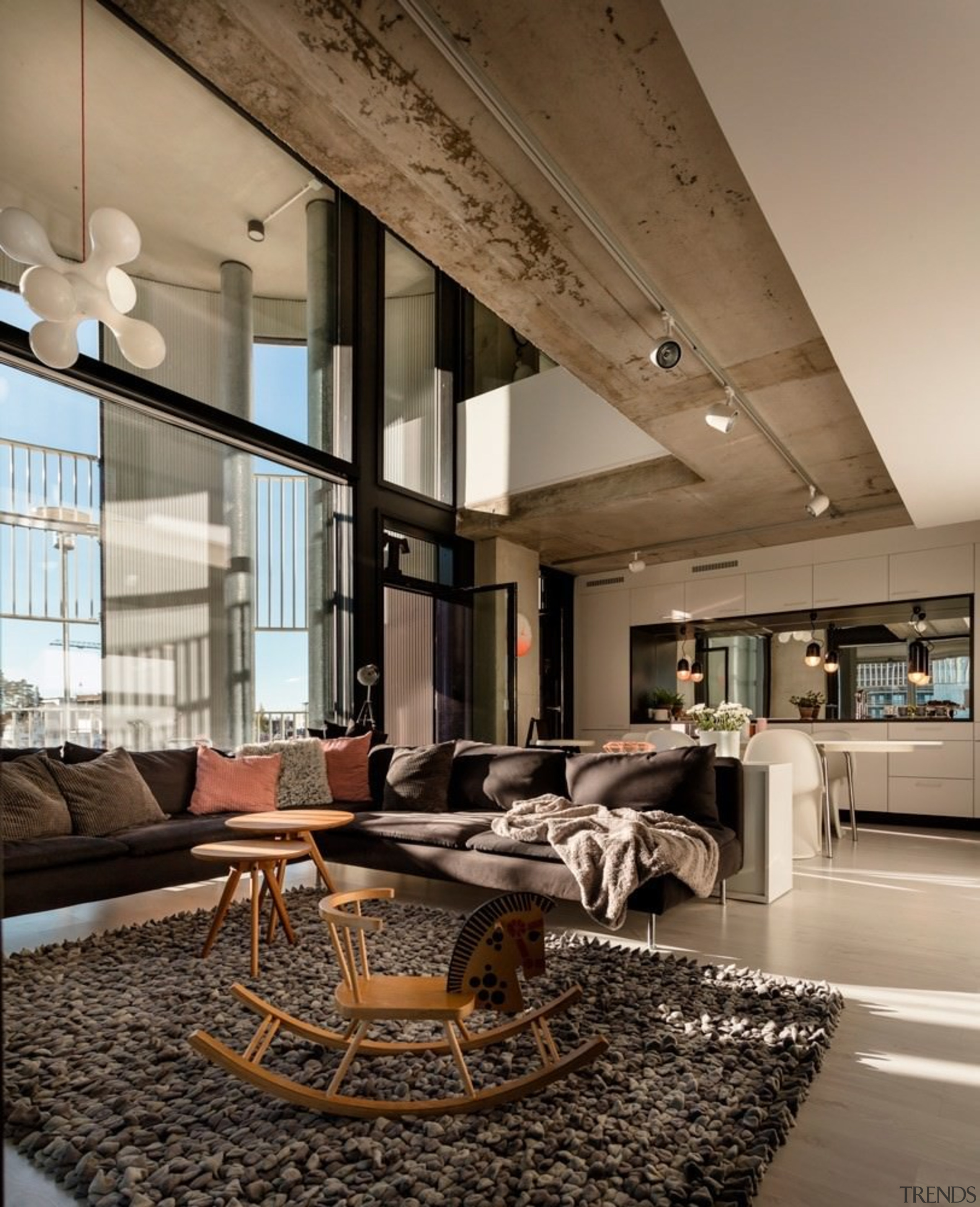 The Tervahovi Silos / PAVE Architects - The ceiling, interior design, living room, lobby, brown