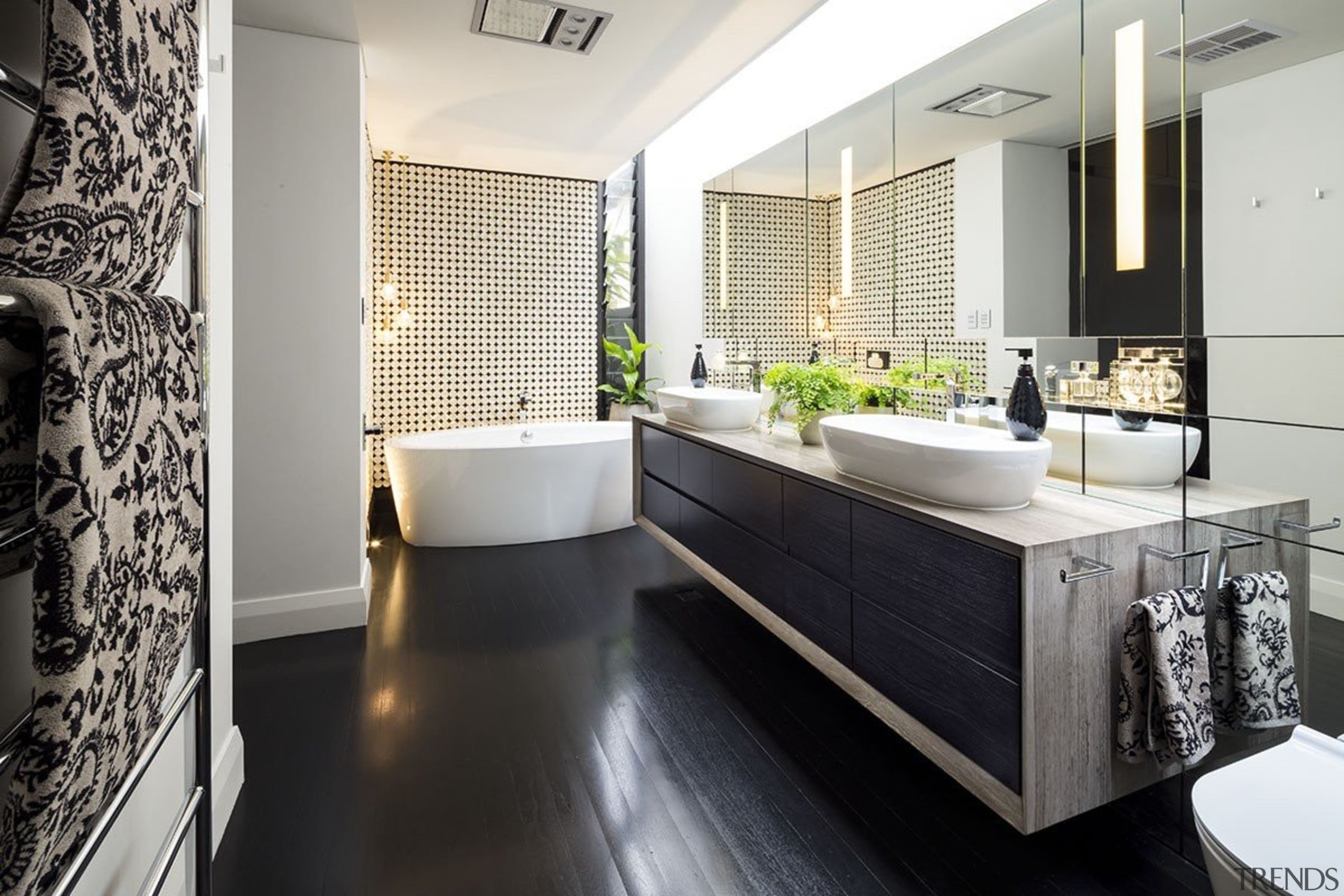 Arc Seven.1, PerthSee the full story bathroom, countertop, floor, flooring, interior design, room, white, black